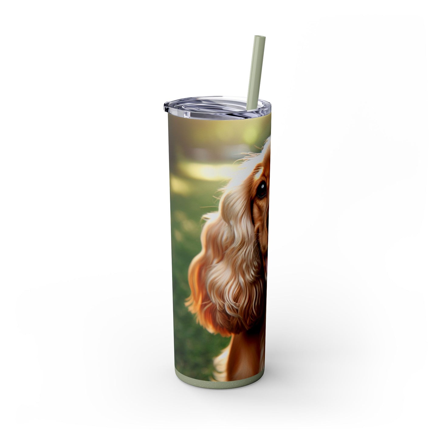 English Cocker Spaniel Skinny Tumbler with Straw, 20oz