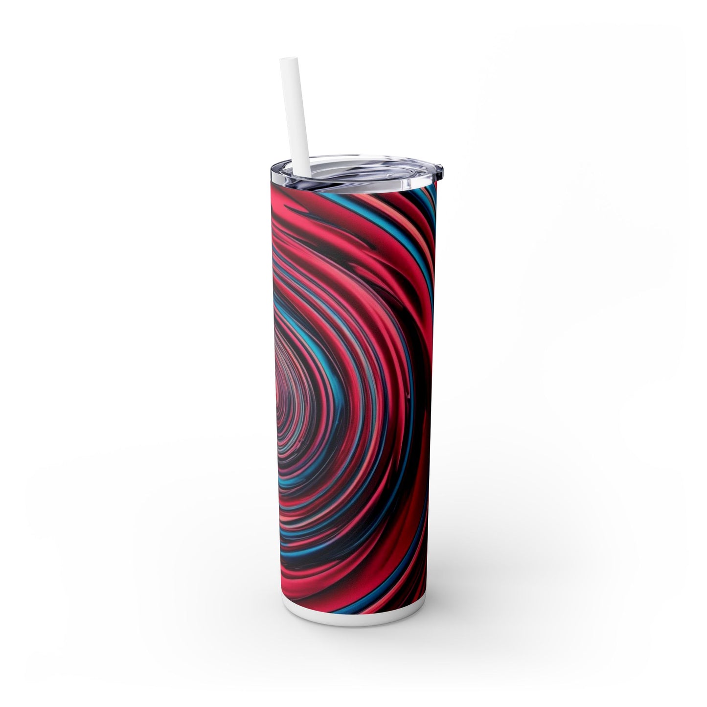 Optical Illusion Skinny Tumbler with Straw, 20oz