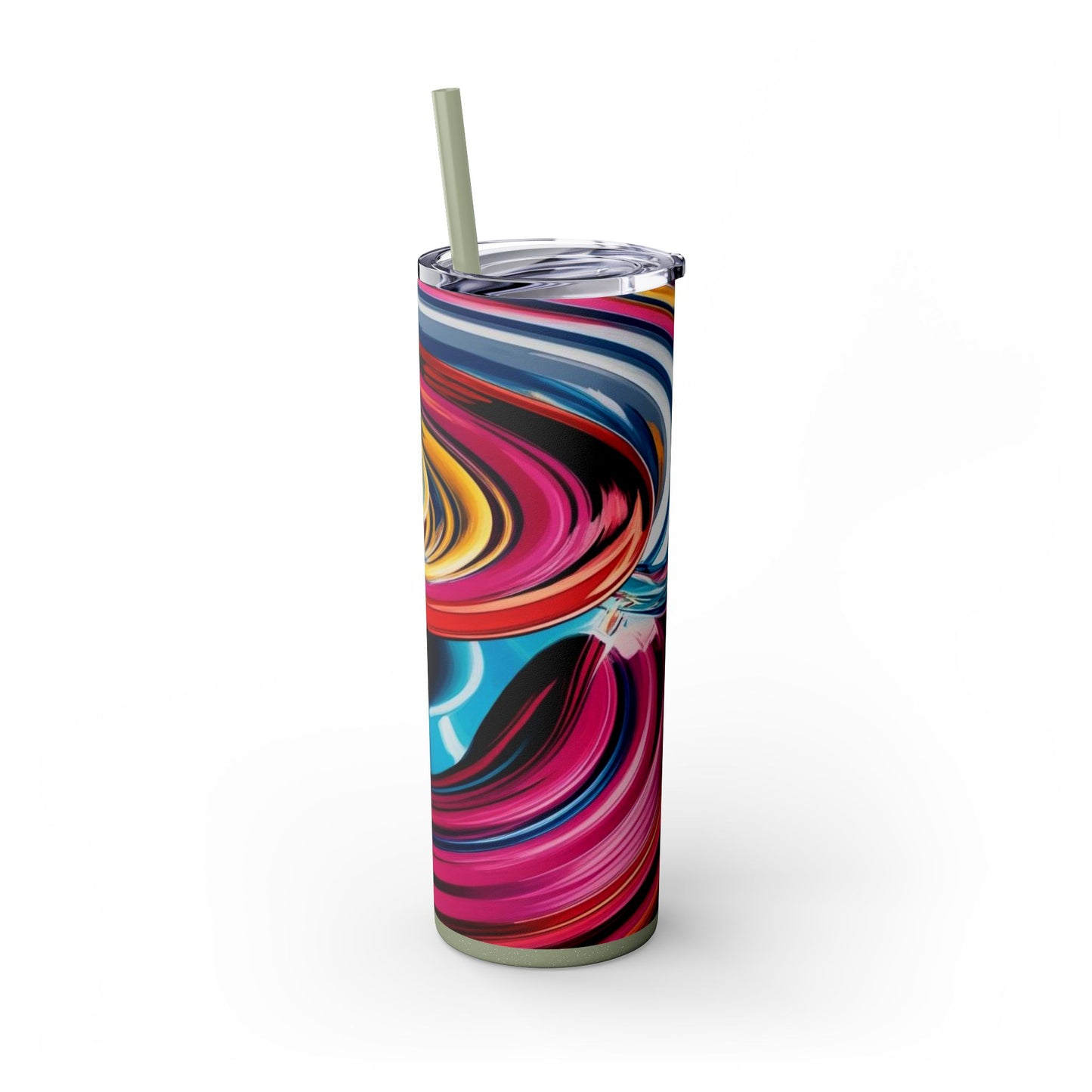 Optical Illusion Skinny Tumbler with Straw, 20oz