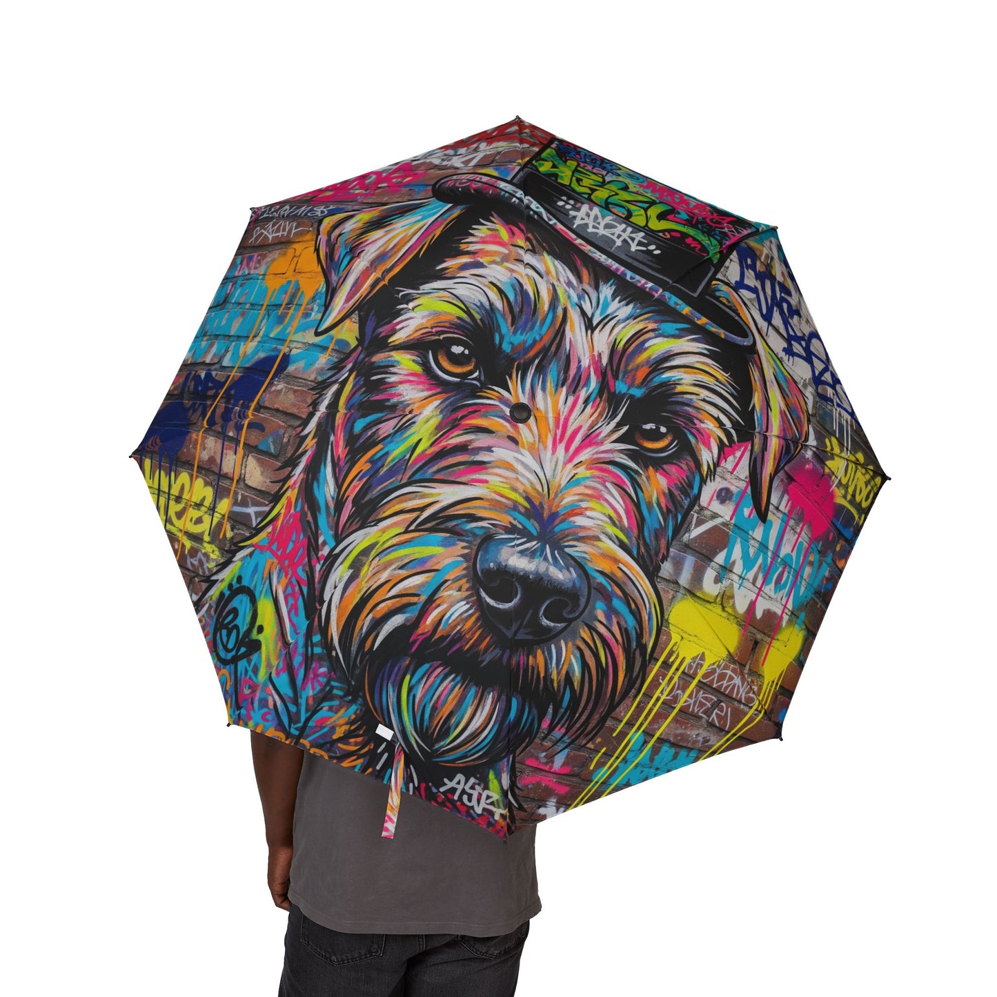 Teddy Roosevelt Terrier Semi-Automatic Foldable Umbrella