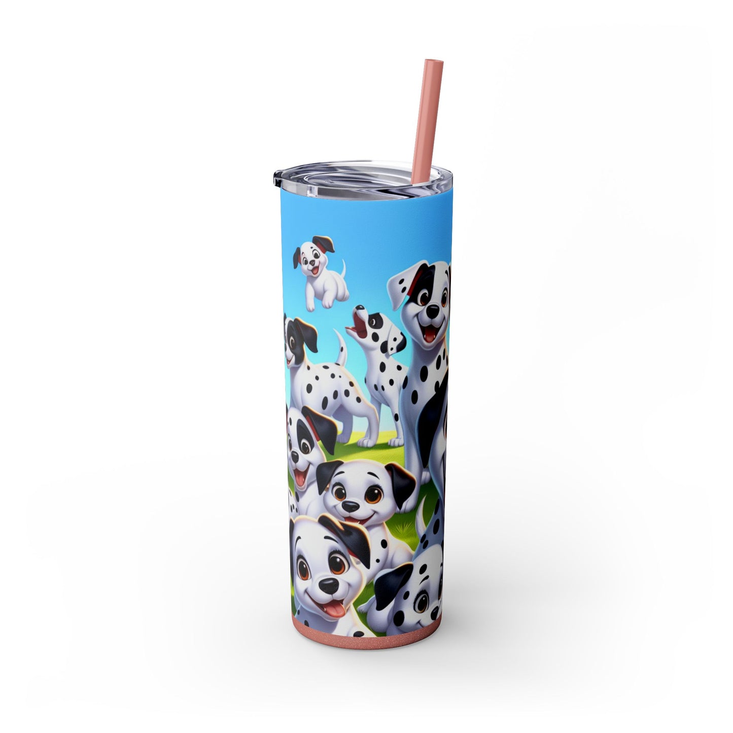 Dalmatian Skinny Tumbler with Straw, 20oz