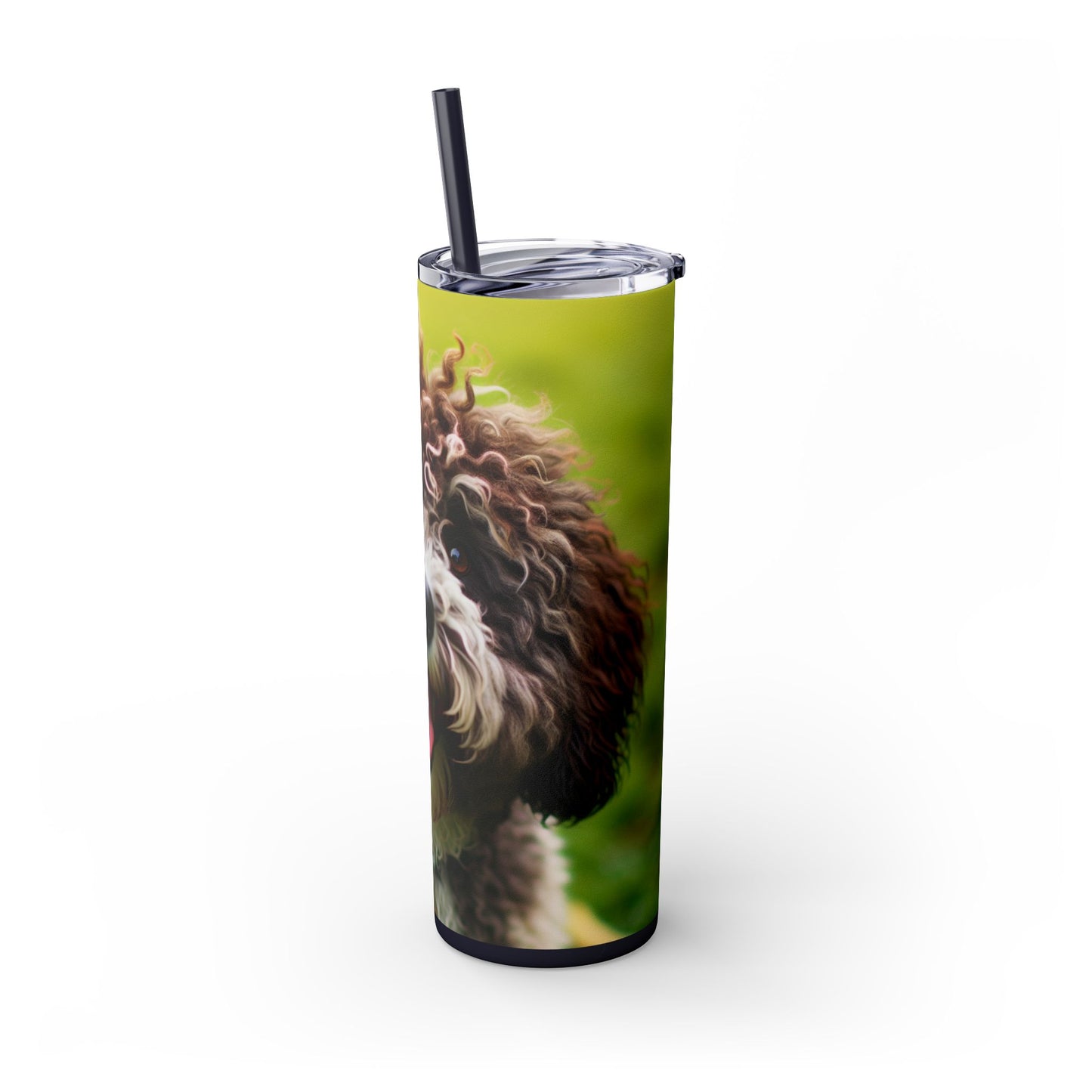 Spanish Water Dog Skinny Tumbler with Straw, 20oz