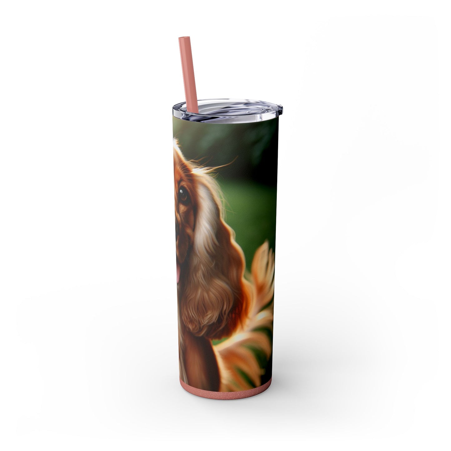 English Cocker Spaniel Skinny Tumbler with Straw, 20oz