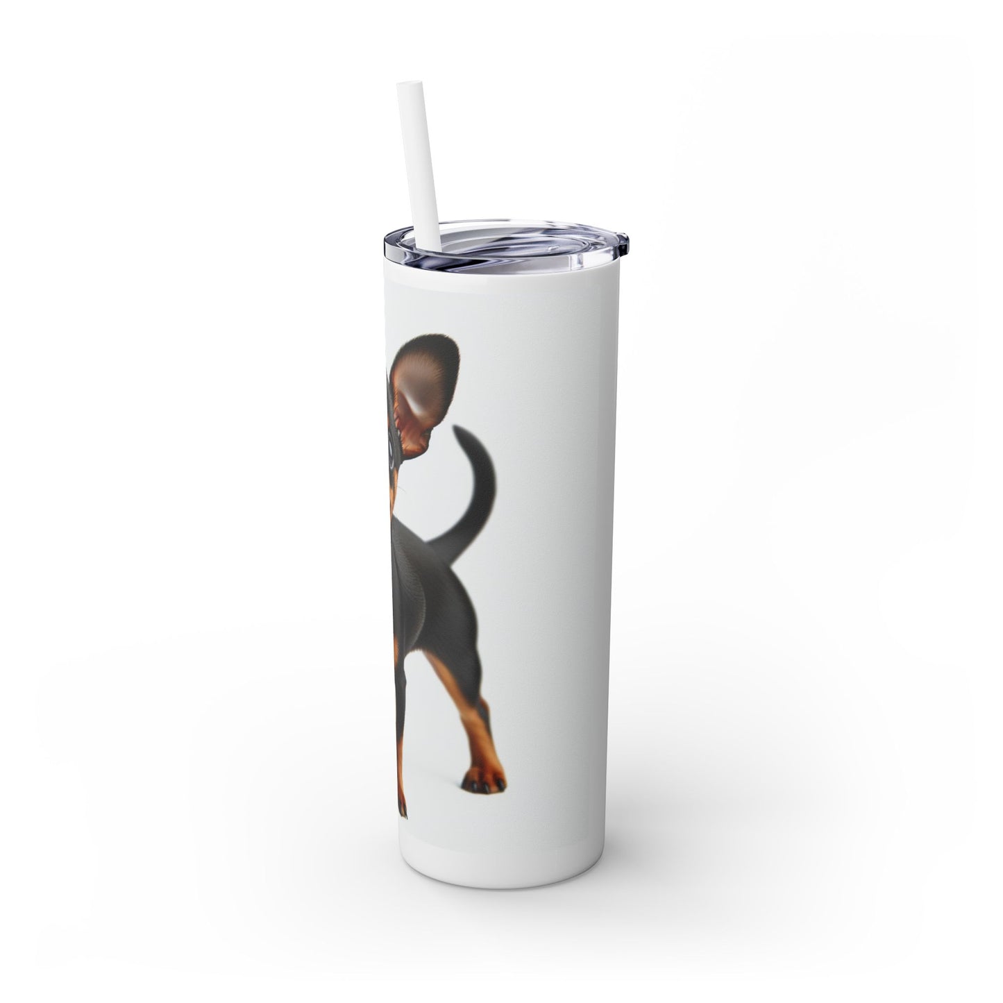 Miniature Pinscher Skinny Tumbler with Straw, 20oz