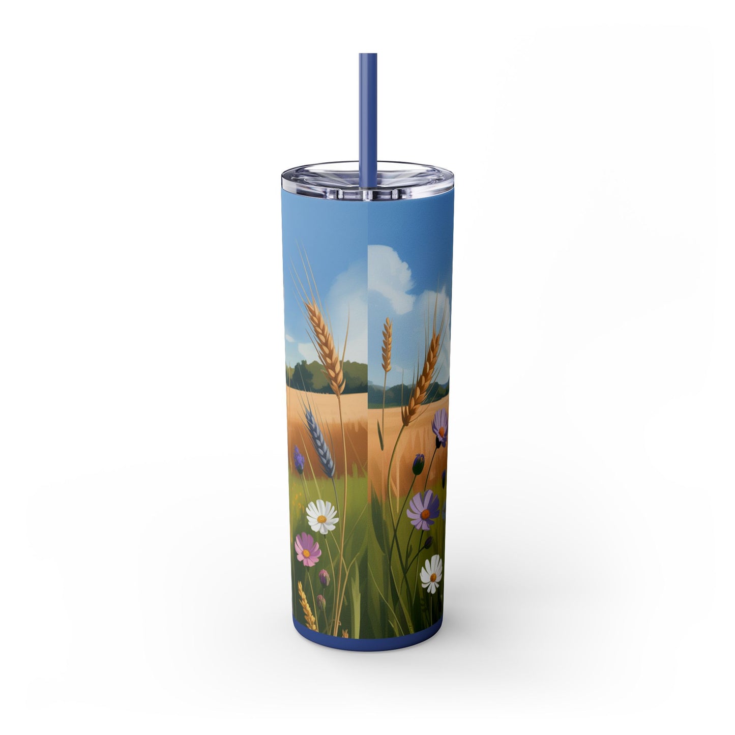 Catahoula Leopard Dog Skinny Tumbler with Straw, 20oz