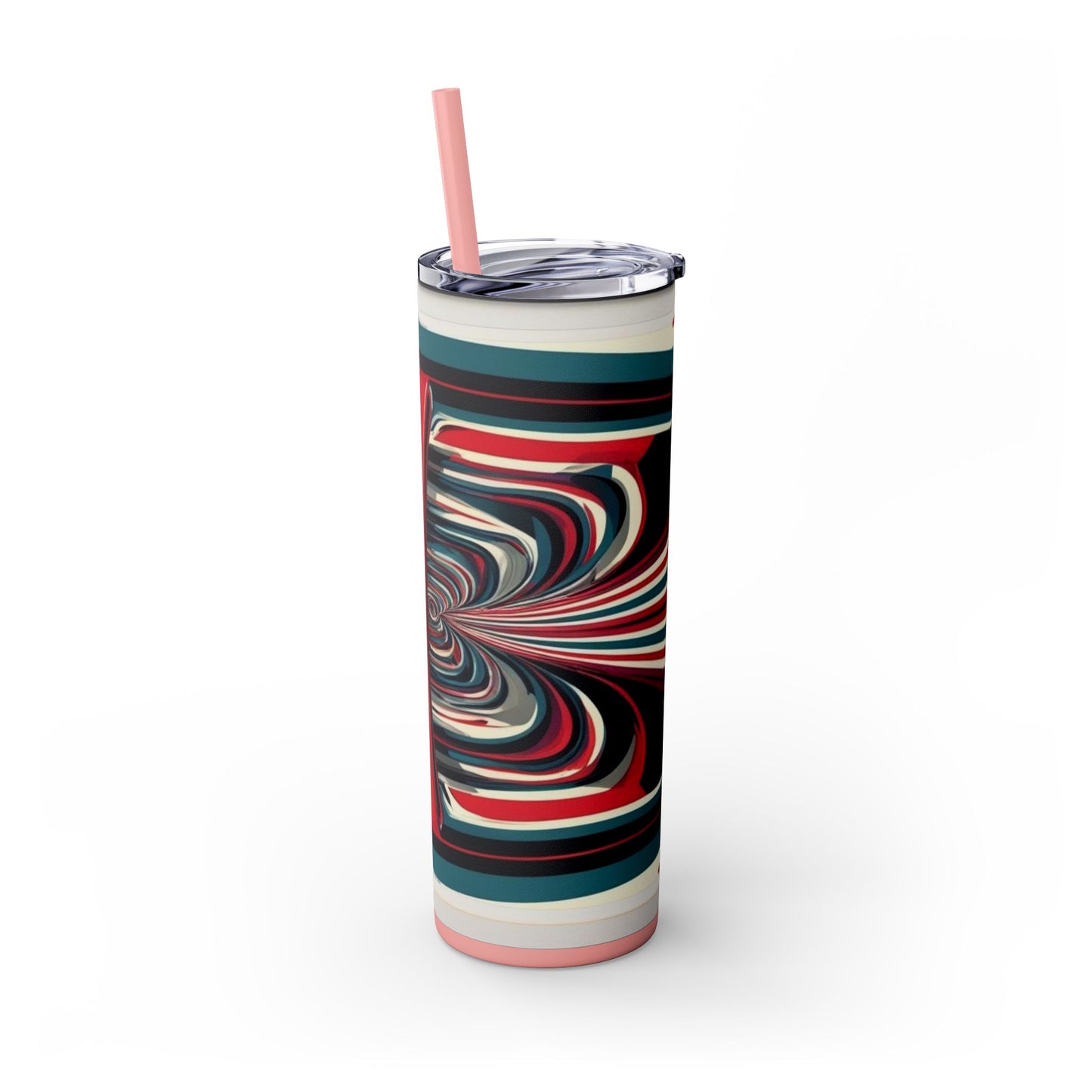 Optical Illusion Skinny Tumbler with Straw, 20oz