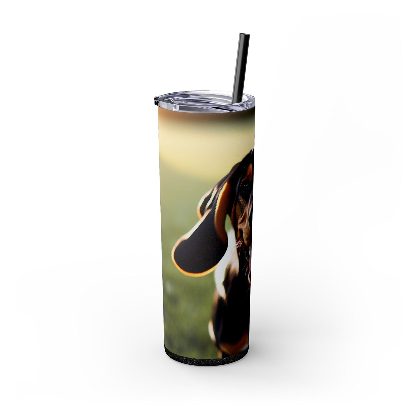 Black and Tan Coonhound Tumbler with Straw, 20oz