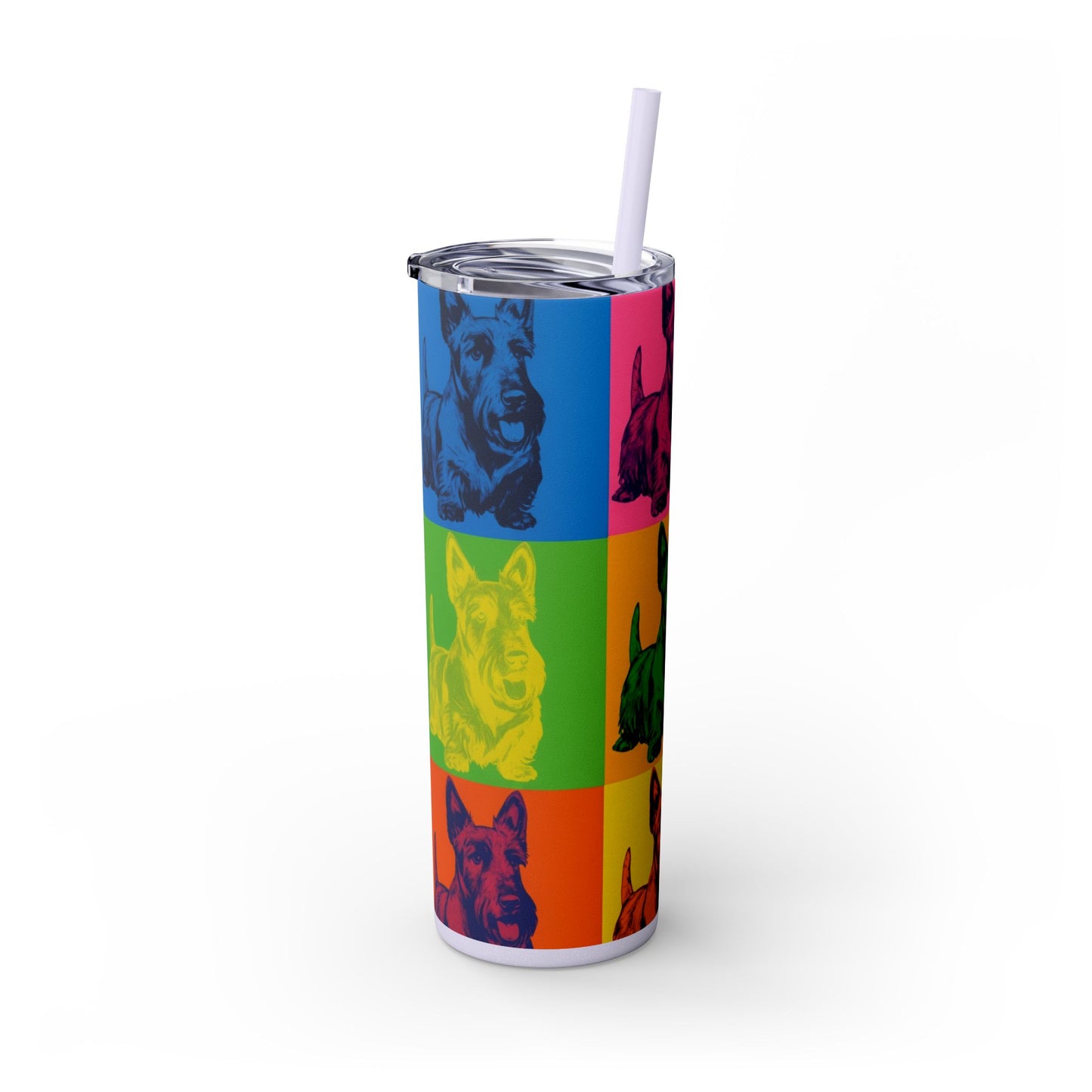 Scottish Terrier Skinny Tumbler with Straw, 20oz