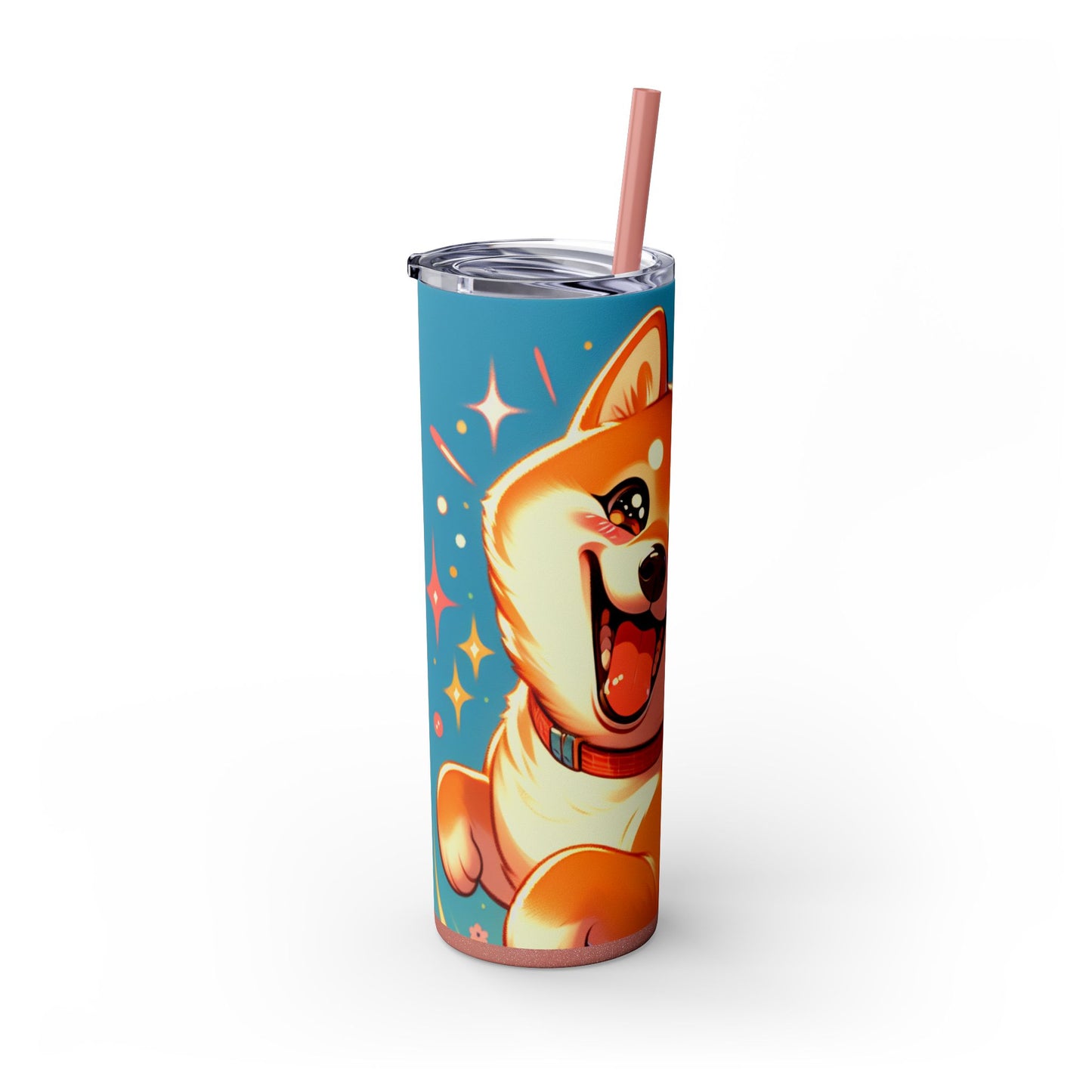 Shiba Inu Skinny Tumbler with Straw, 20oz