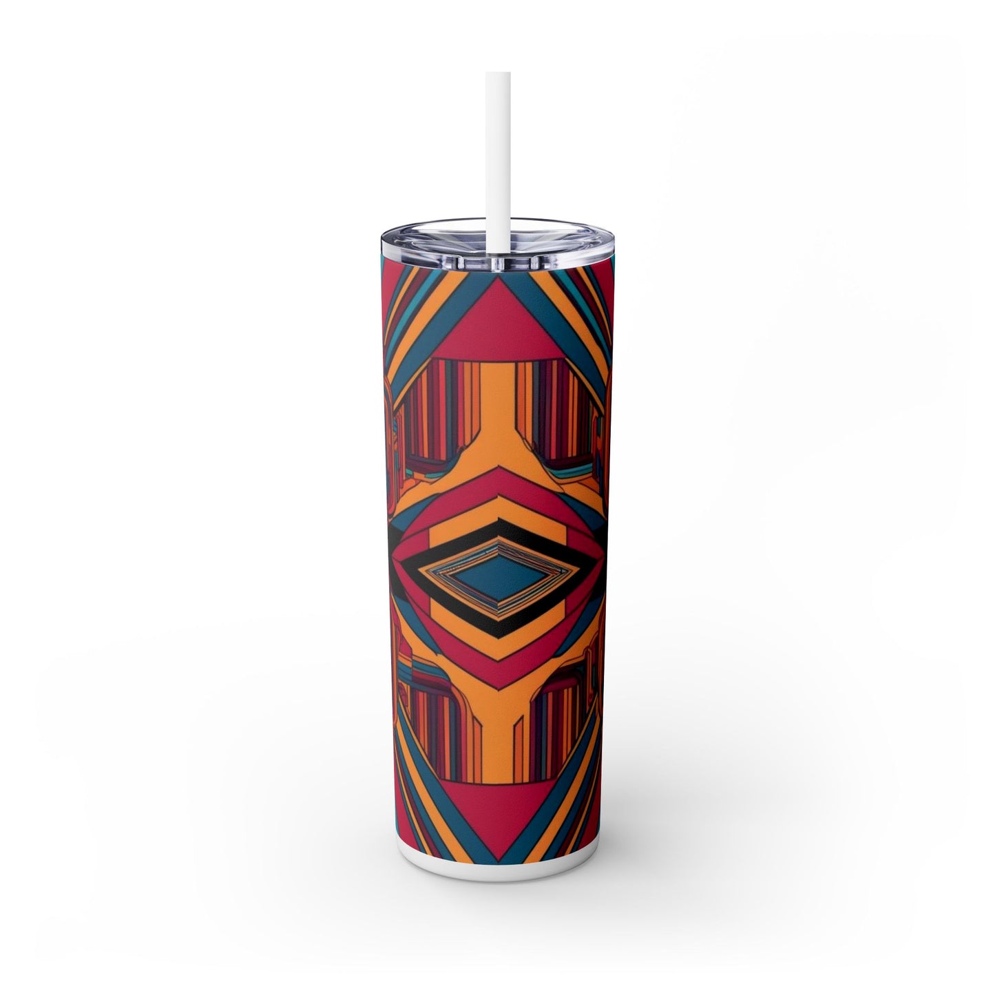 Optical Illusion Skinny Tumbler with Straw, 20oz