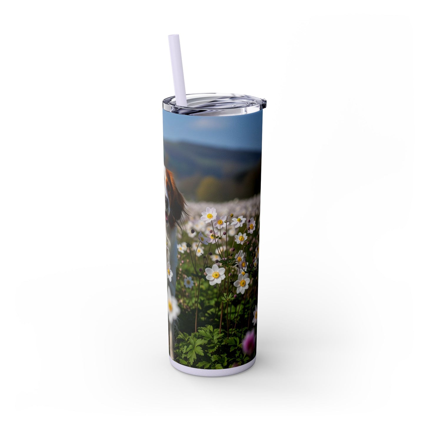 Nederlandse Kooikerhondje Skinny Tumbler with Straw, 20oz