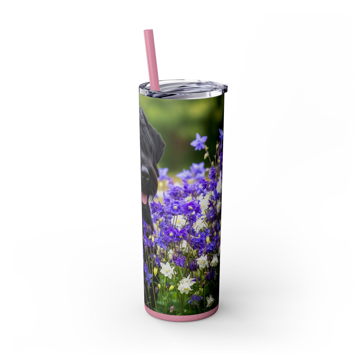 Black Russian Terrier Tumbler with Straw, 20oz