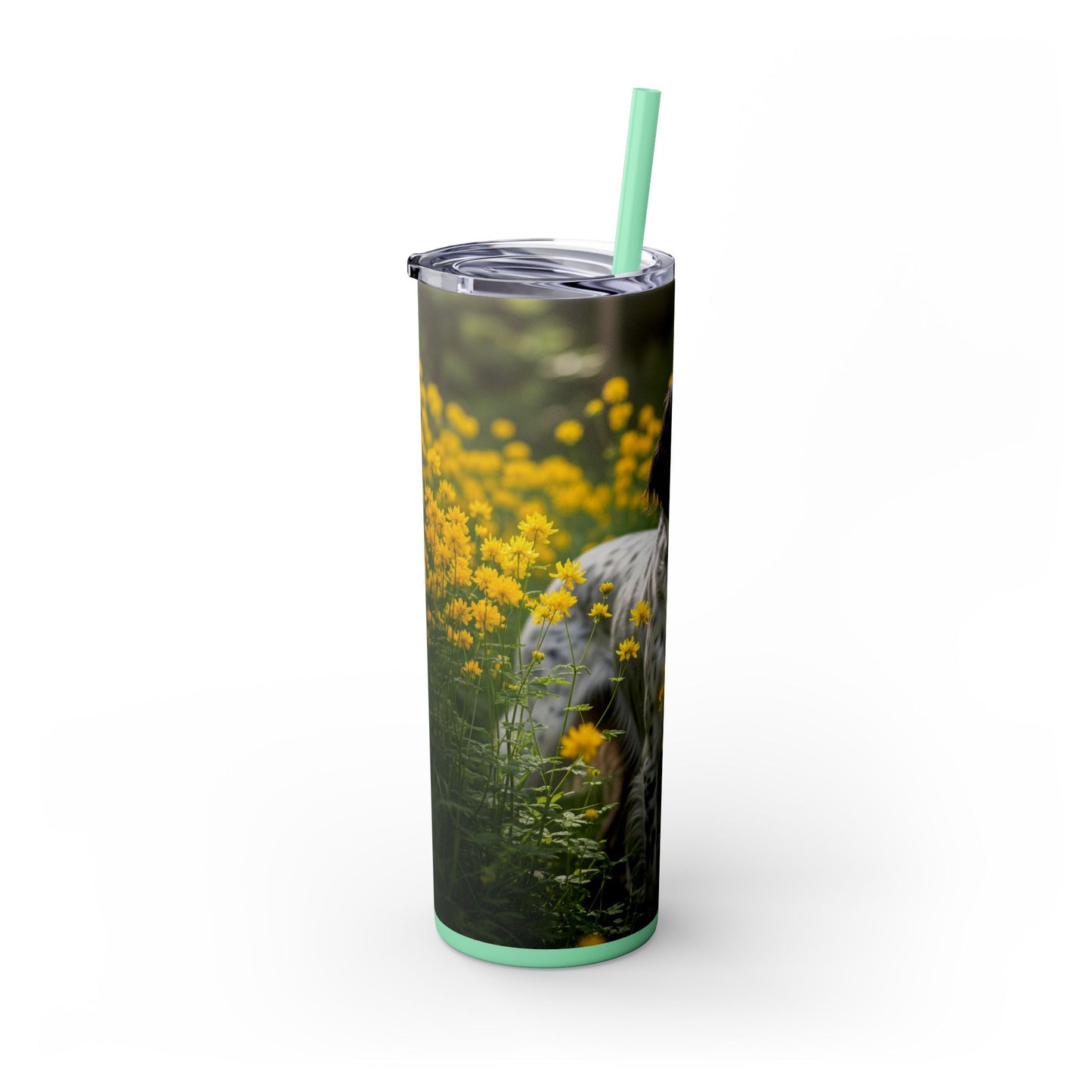 English Setter Skinny Tumbler with Straw, 20oz