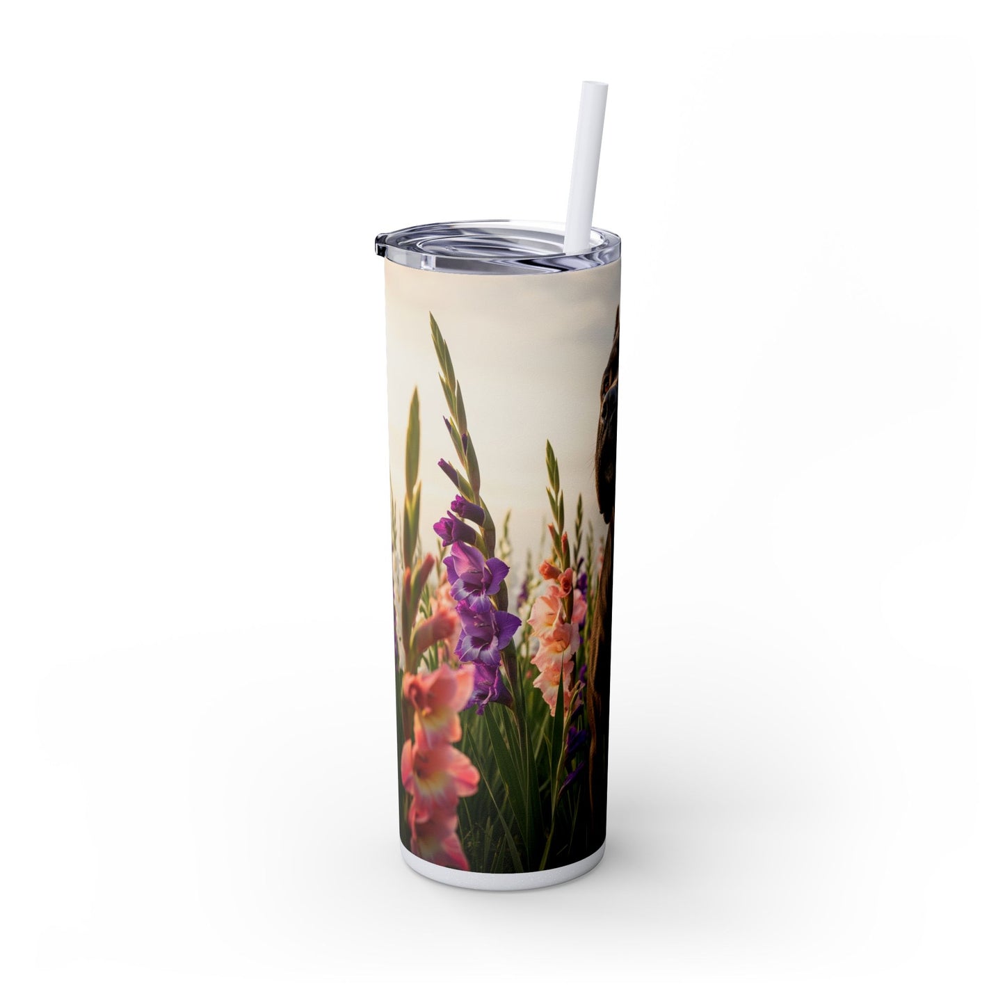 Cane Corso Skinny Tumbler with Straw, 20oz