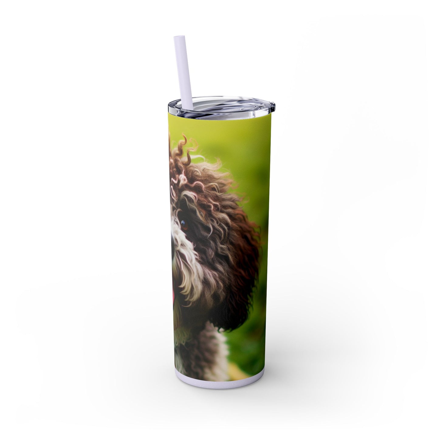 Spanish Water Dog Skinny Tumbler with Straw, 20oz