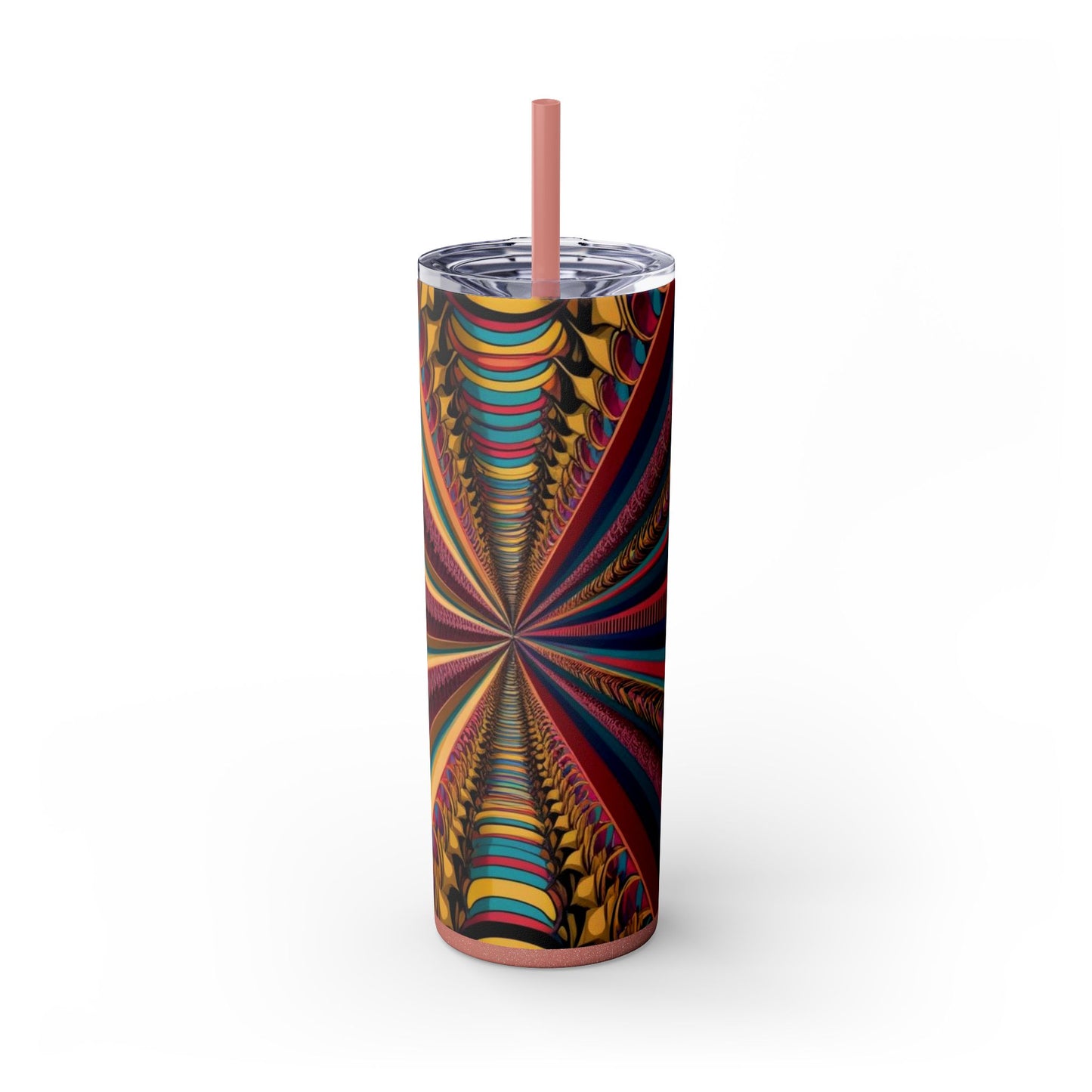 Optical Illusion Skinny Tumbler with Straw, 20oz