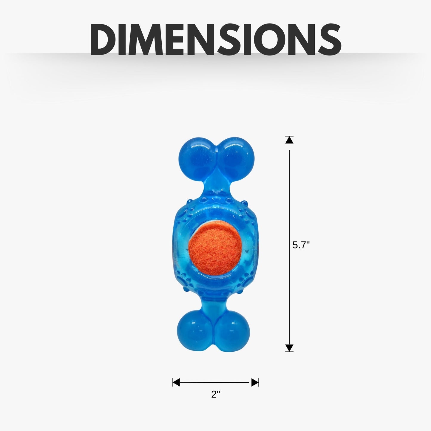 Pelota de tenis chirriante para perros, inspirada en caramelos azules. Juguete masticable de TPR, duradero y que promueve la salud dental.