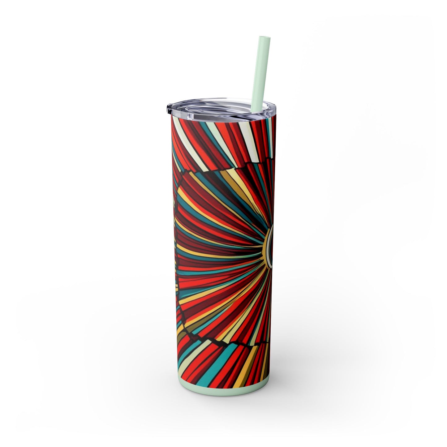 Optical Illusion Skinny Tumbler with Straw, 20oz