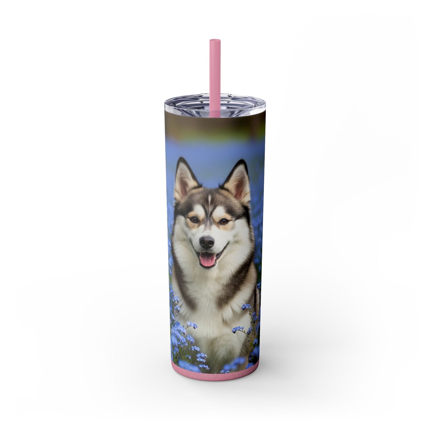 Alaskan Klee Kai Skinny Tumbler with Straw, 20oz
