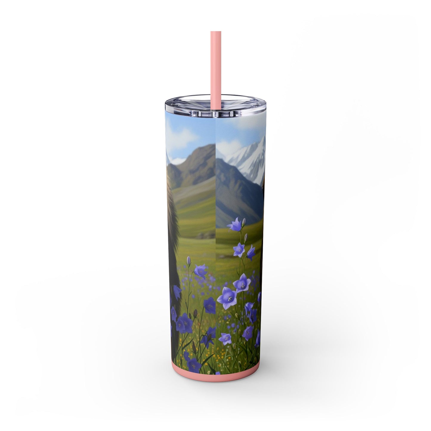 Tibetan Mastiff Skinny Tumbler with Straw, 20oz