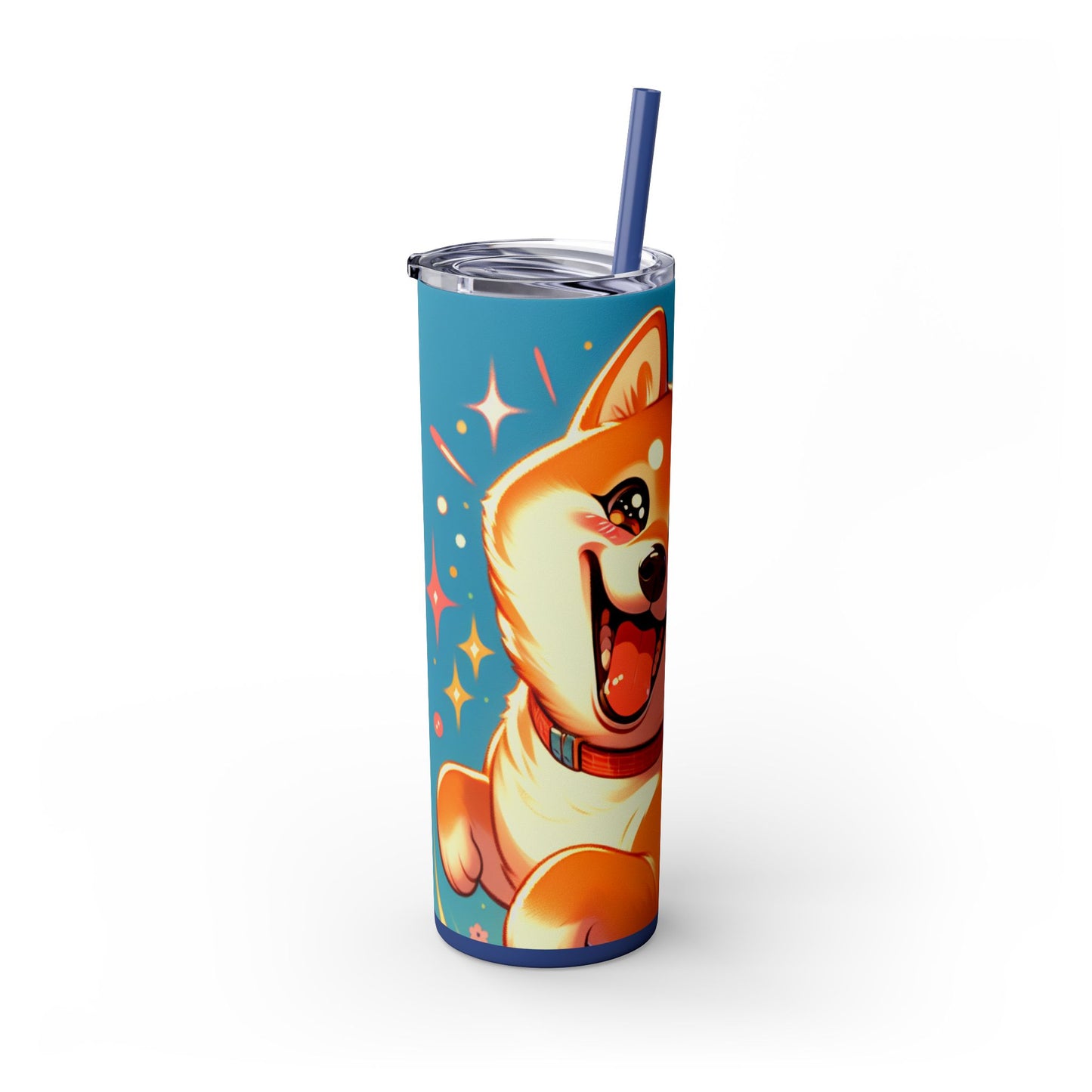 Shiba Inu Skinny Tumbler with Straw, 20oz