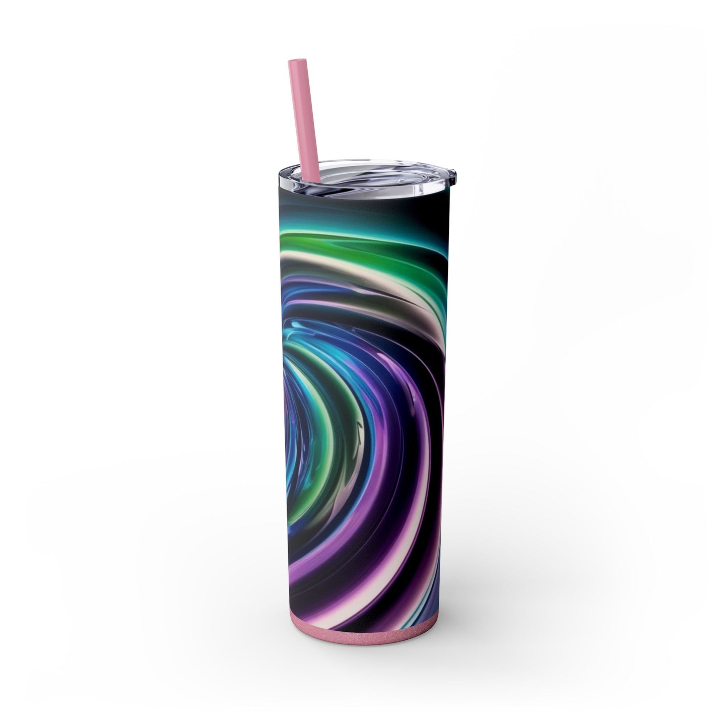 Optical Illusion Skinny Tumbler with Straw, 20oz