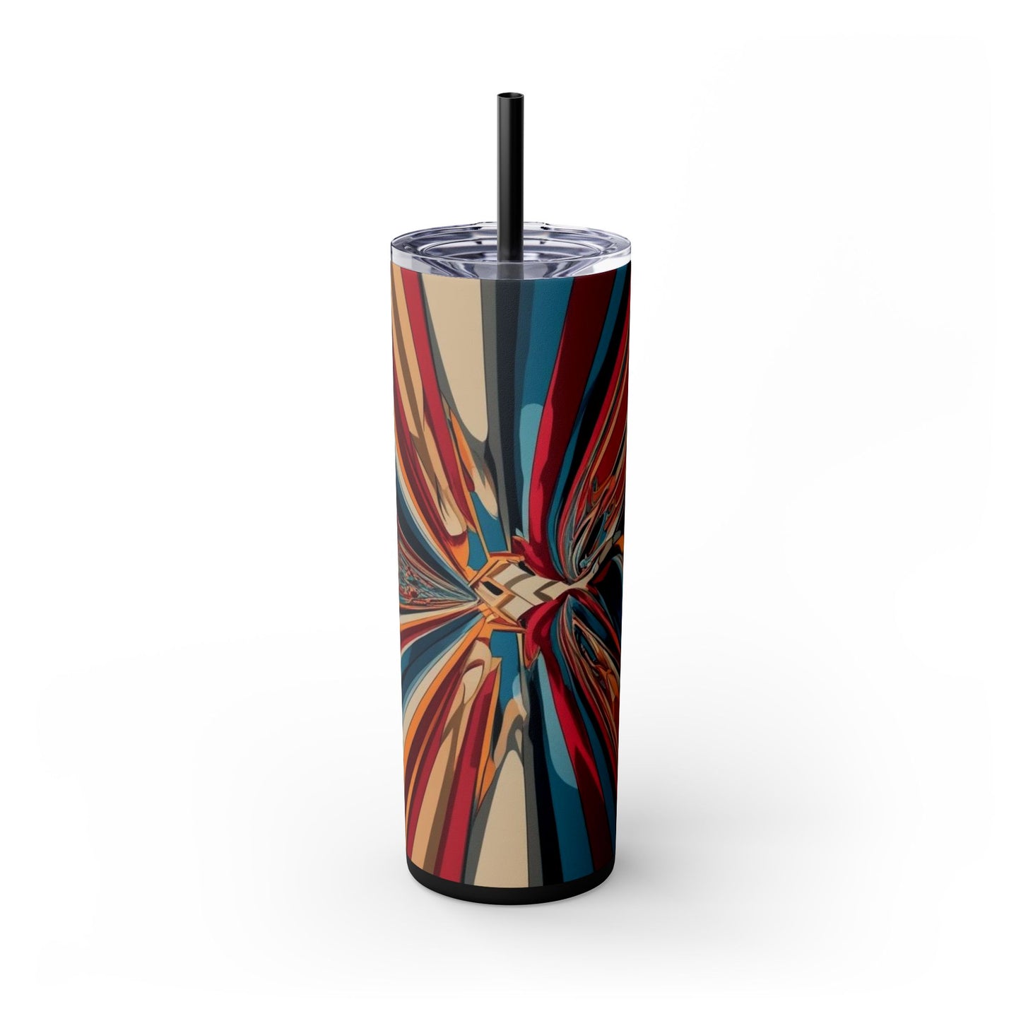 Optical Illusion Skinny Tumbler with Straw, 20oz