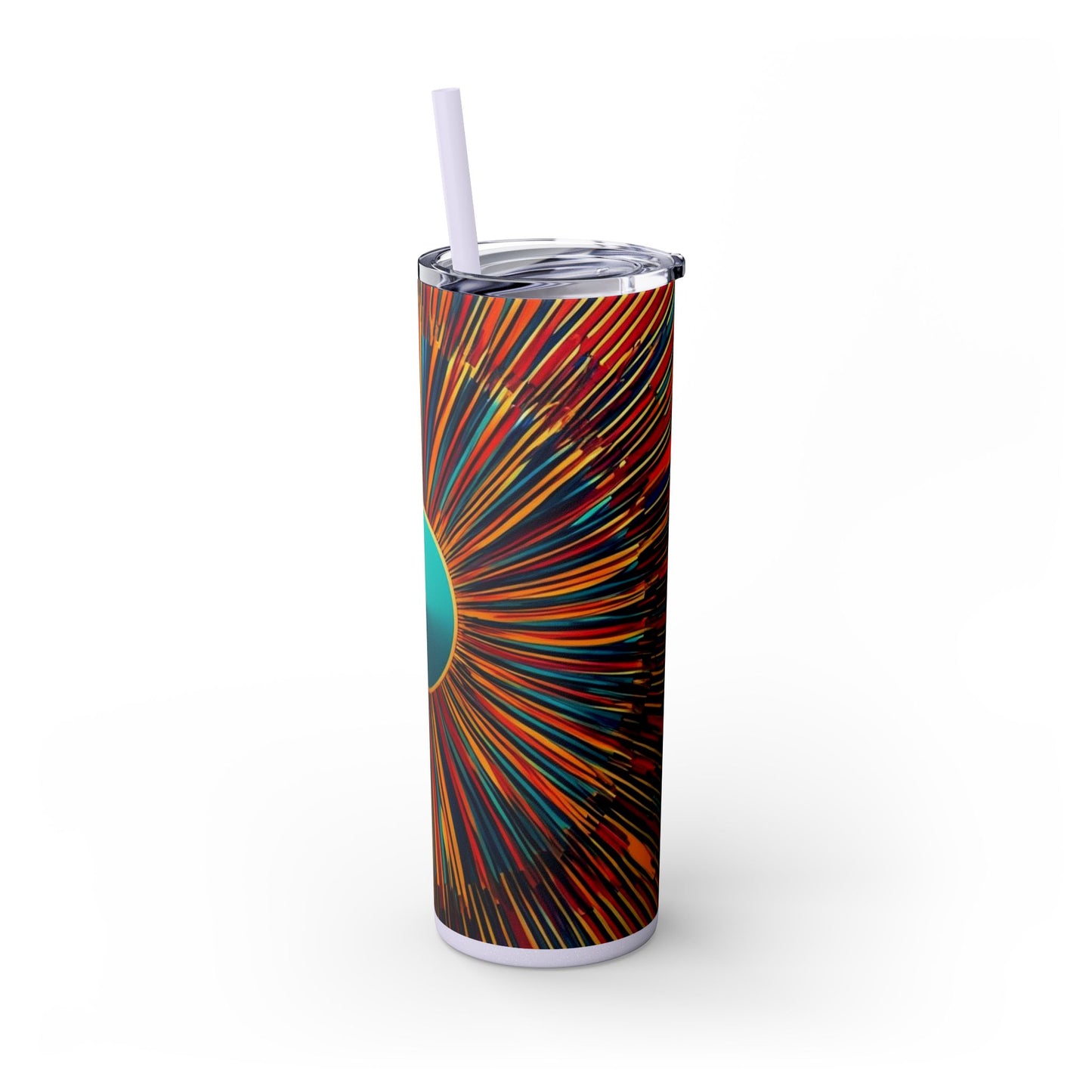 Optical Illusion Skinny Tumbler with Straw, 20oz