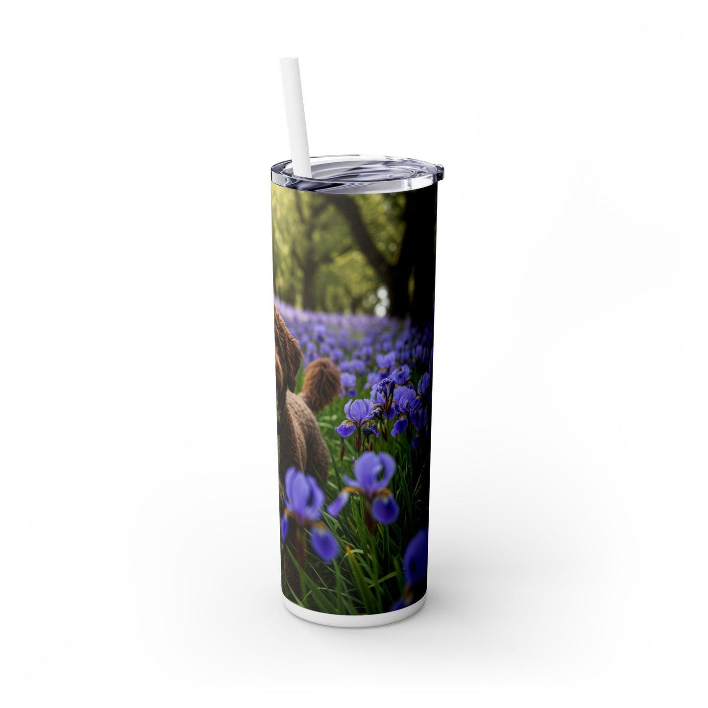 Portuguese Water Dog Skinny Tumbler with Straw, 20oz