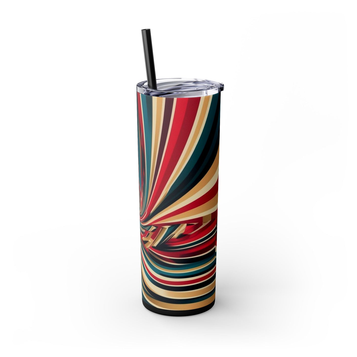 Optical Illusion Skinny Tumbler with Straw, 20oz