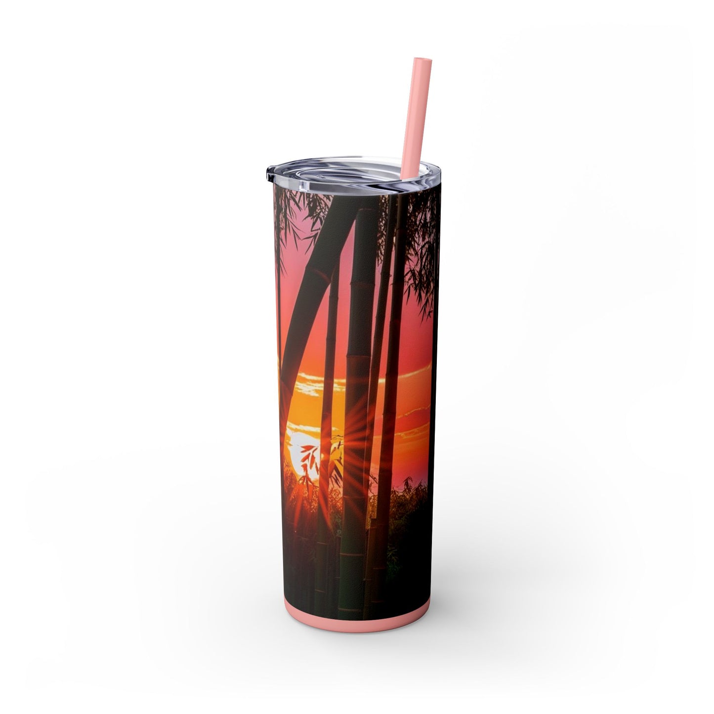 Bamboo Forest Sunrise Skinny Tumbler with Straw, 20oz