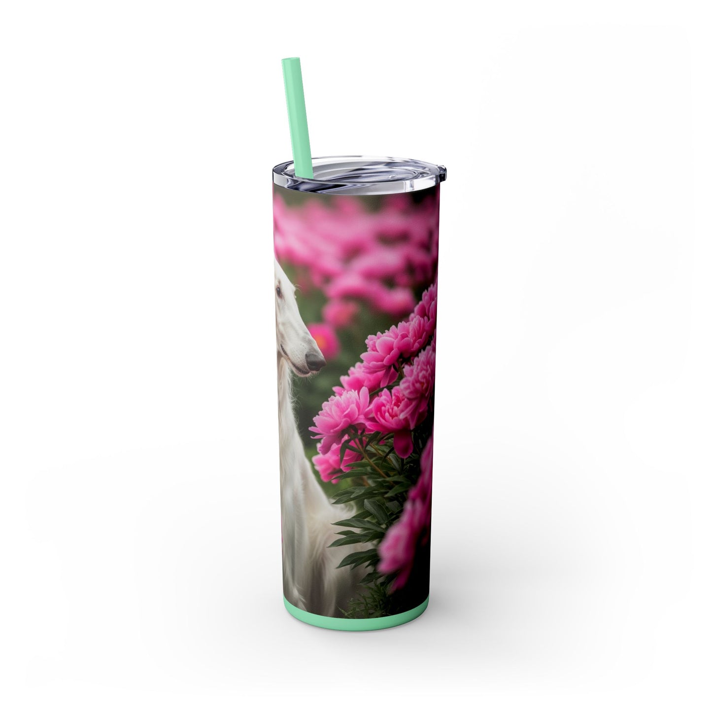 Borzoi Skinny Tumbler with Straw, 20oz