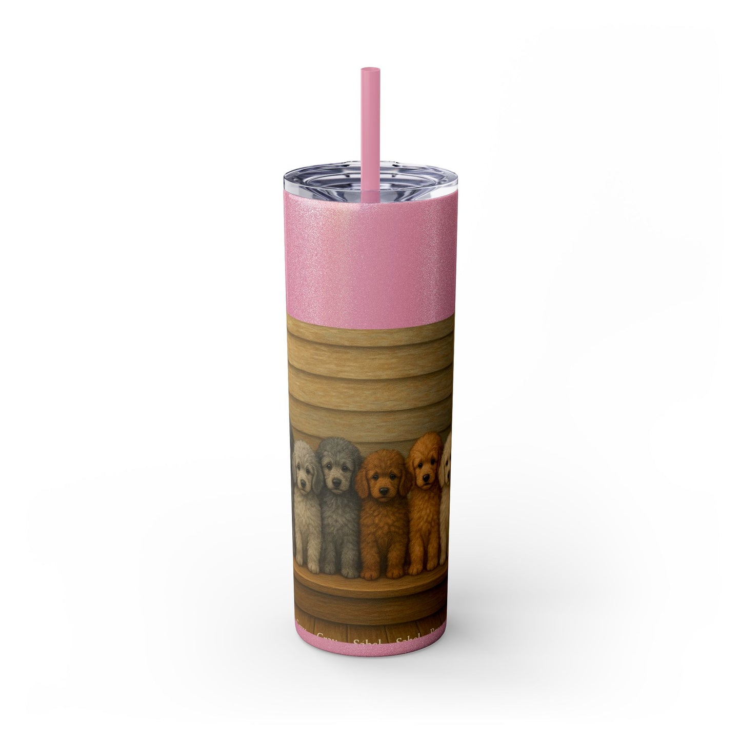 Poodle puppies Tumbler with Straw, 20oz