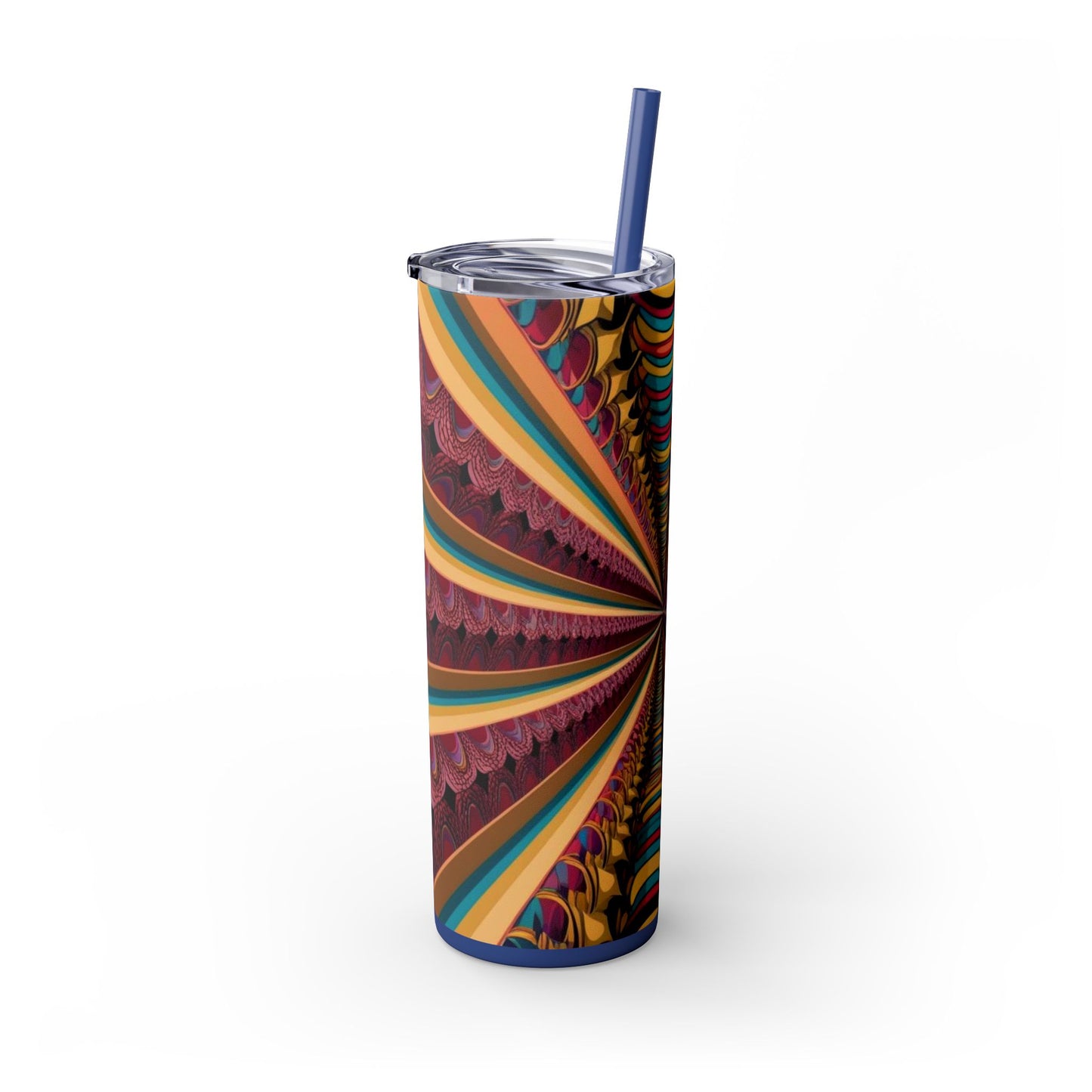 Optical Illusion Skinny Tumbler with Straw, 20oz