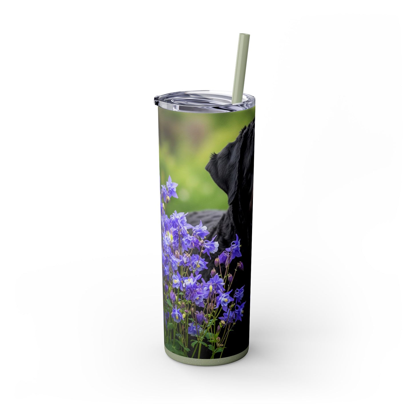 Black Russian Terrier Tumbler with Straw, 20oz