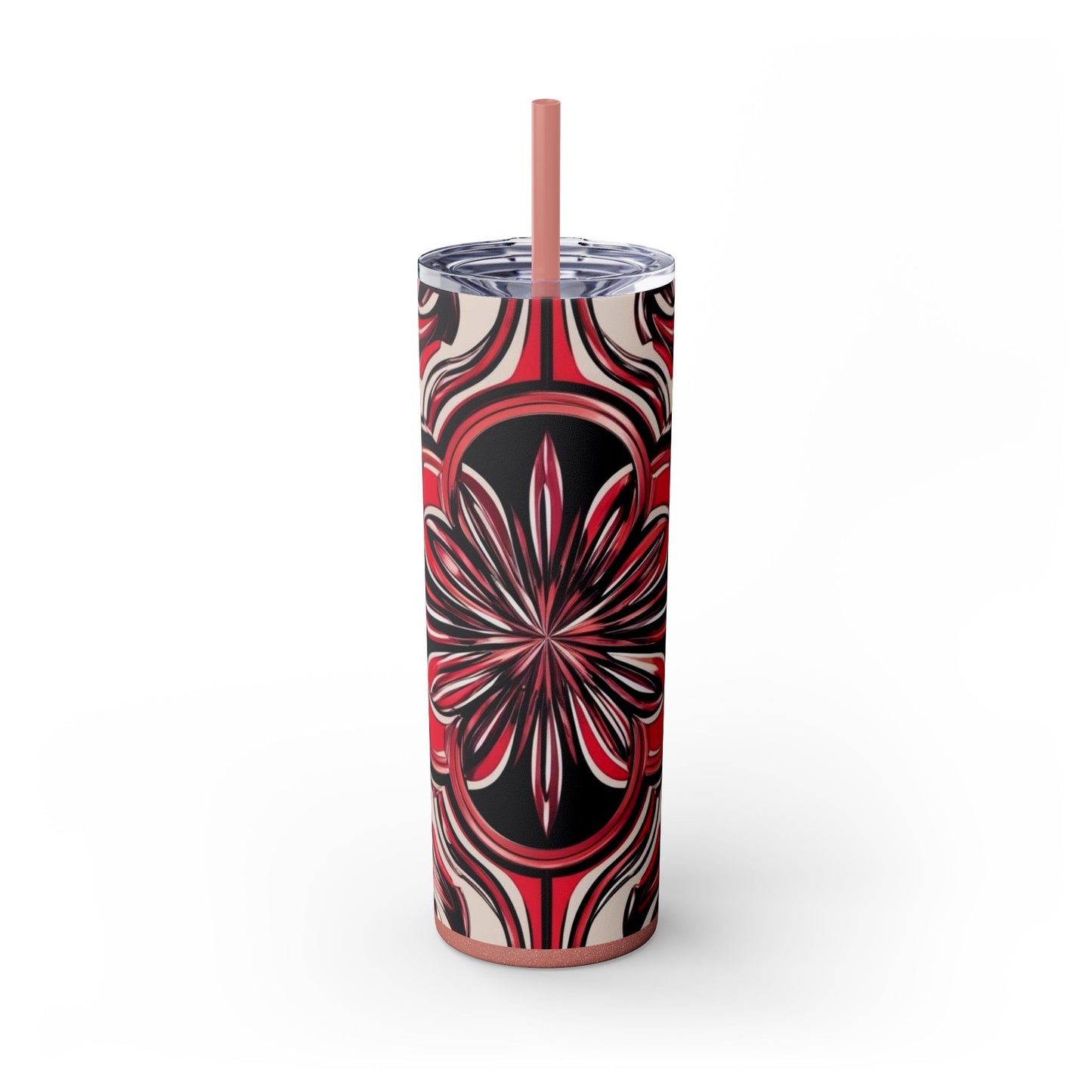 Optical Illusion Skinny Tumbler with Straw, 20oz