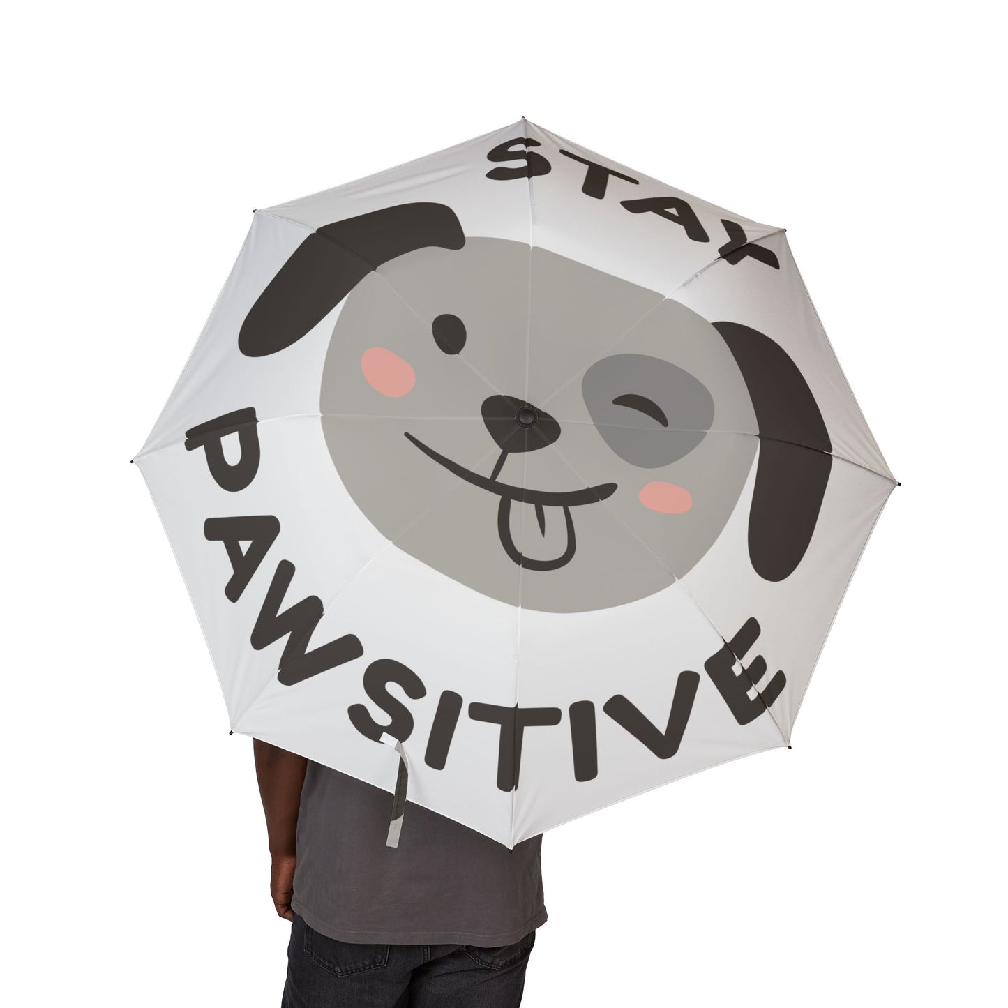 Stay Pawsitive Semi-Automatic Foldable Umbrella