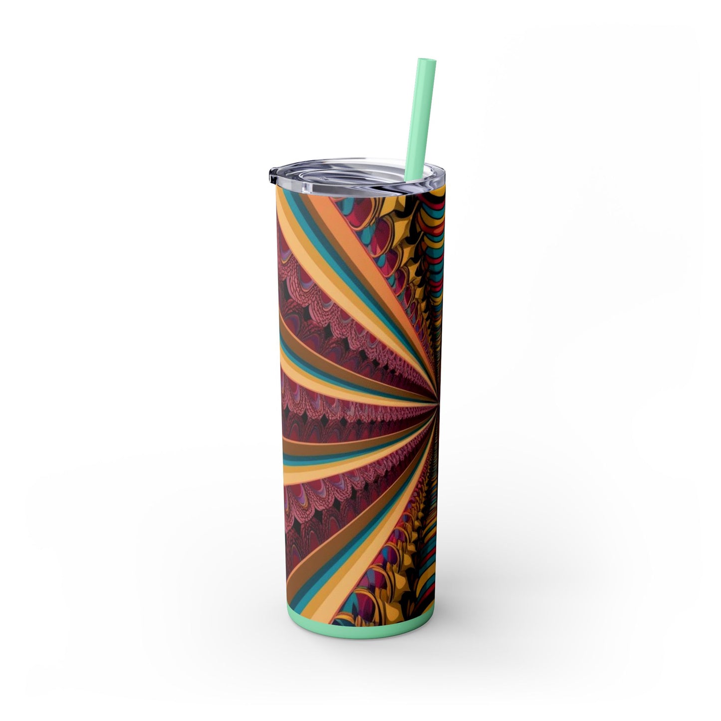 Optical Illusion Skinny Tumbler with Straw, 20oz