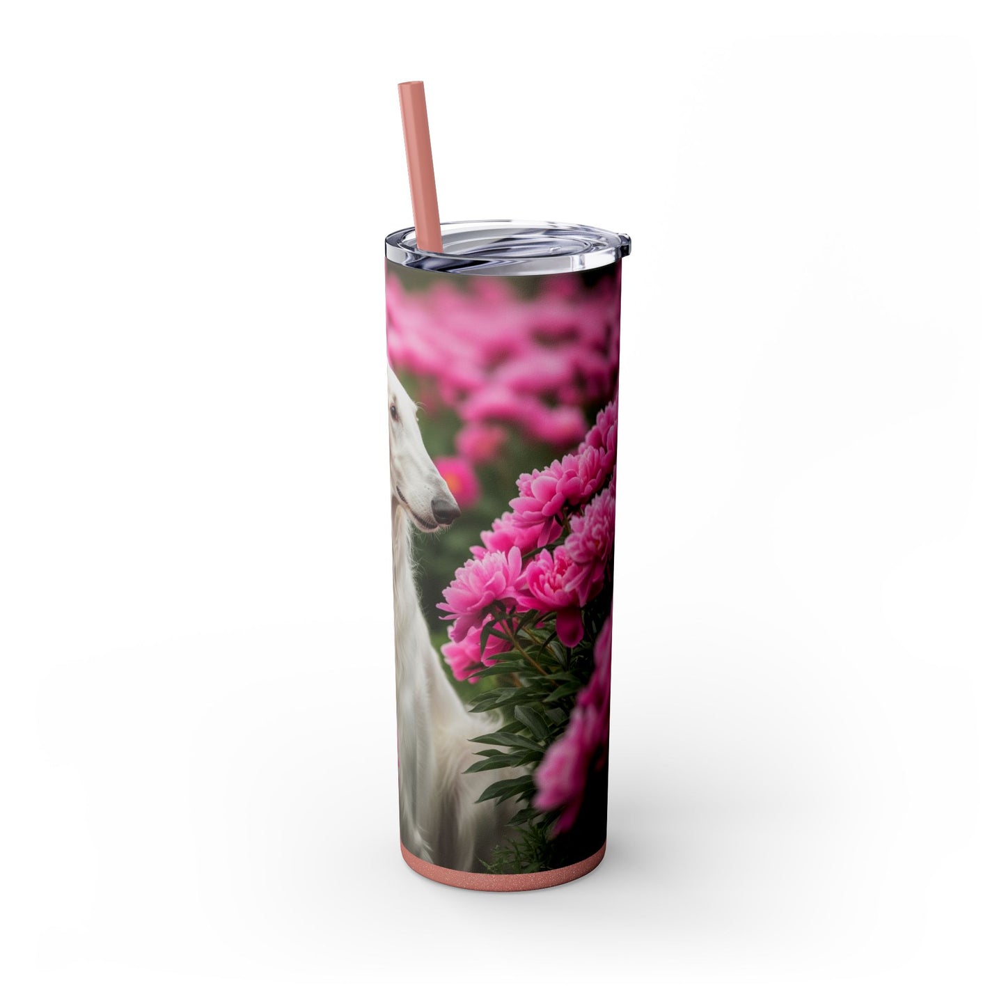 Borzoi Skinny Tumbler with Straw, 20oz
