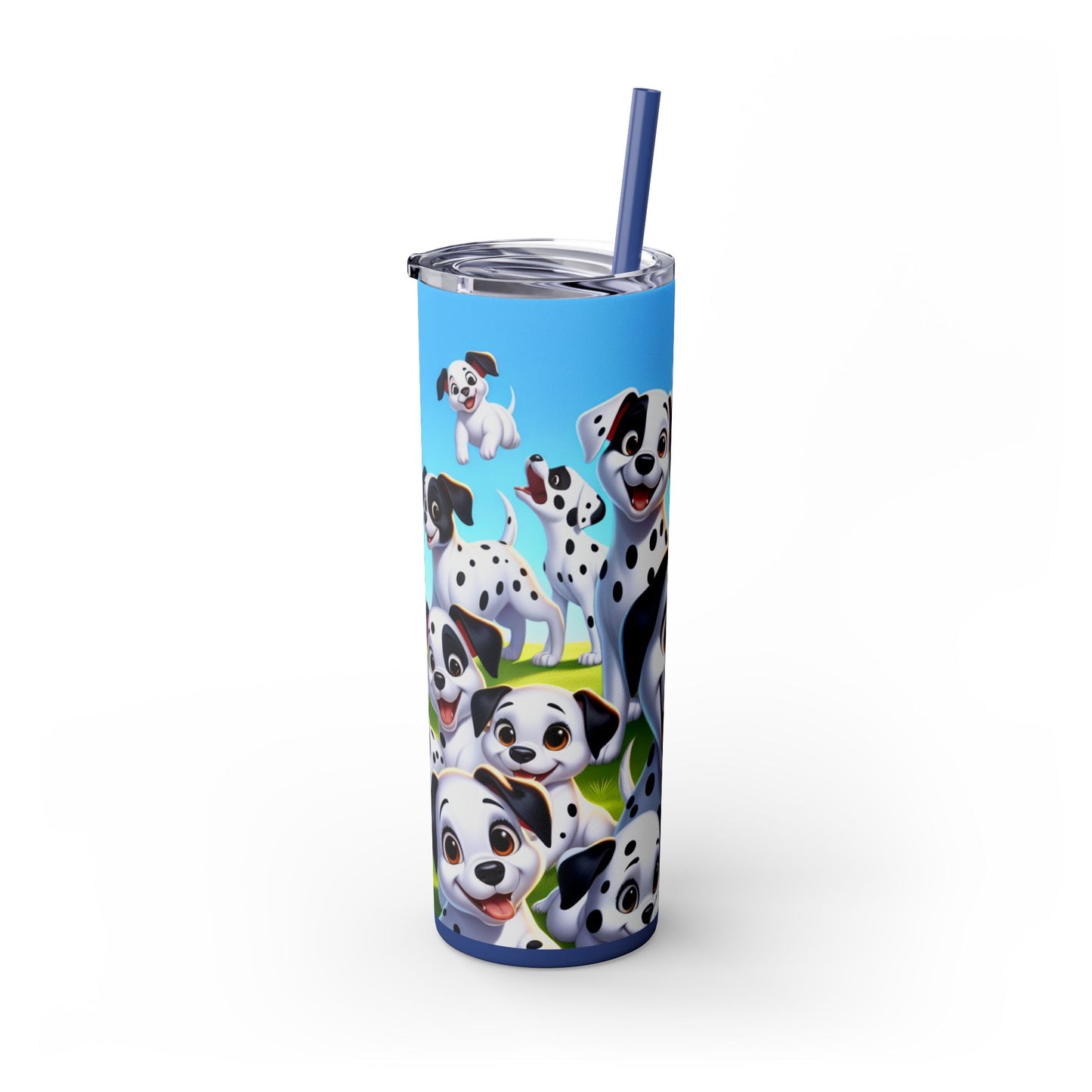 Dalmatian Skinny Tumbler with Straw, 20oz