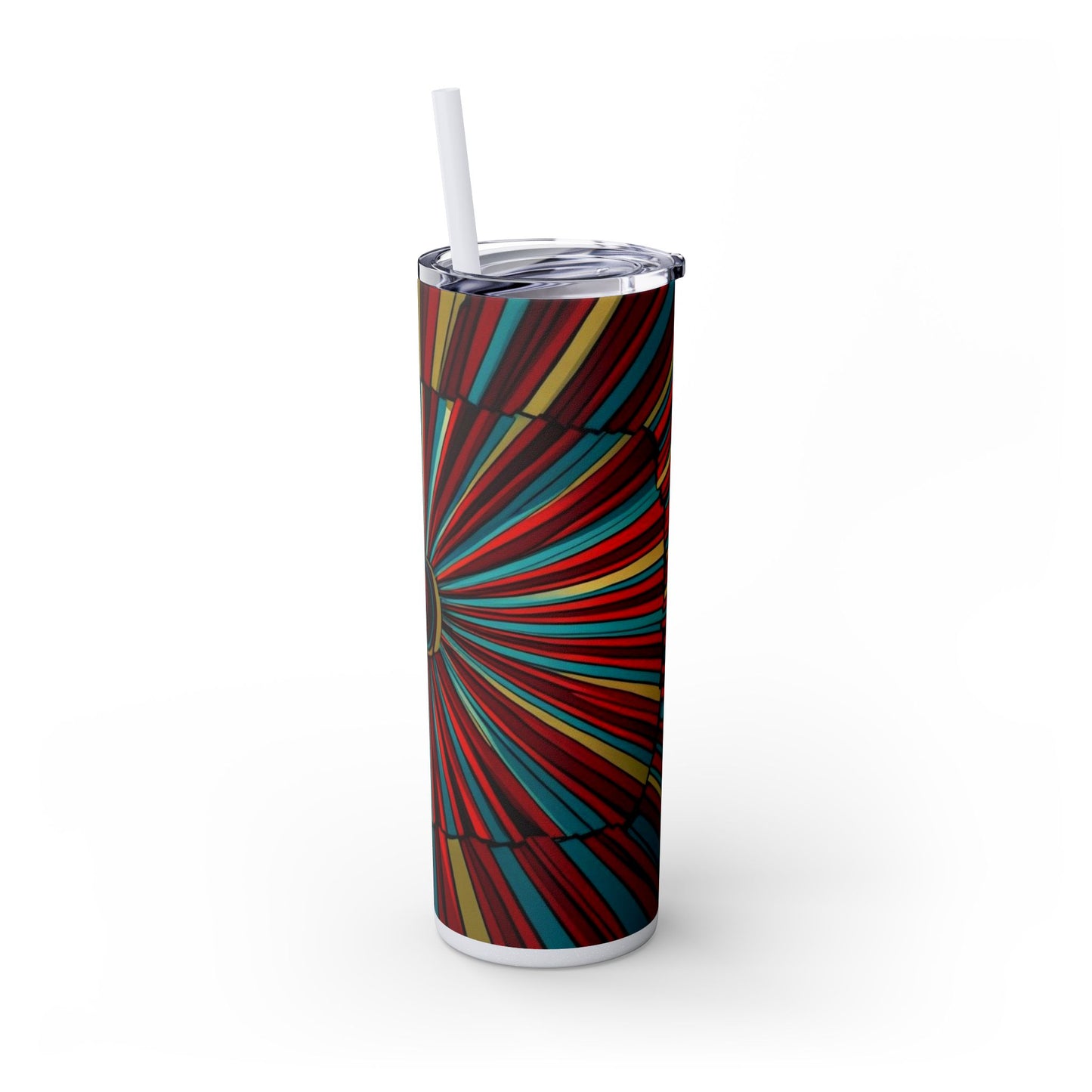 Optical Illusion Skinny Tumbler with Straw, 20oz