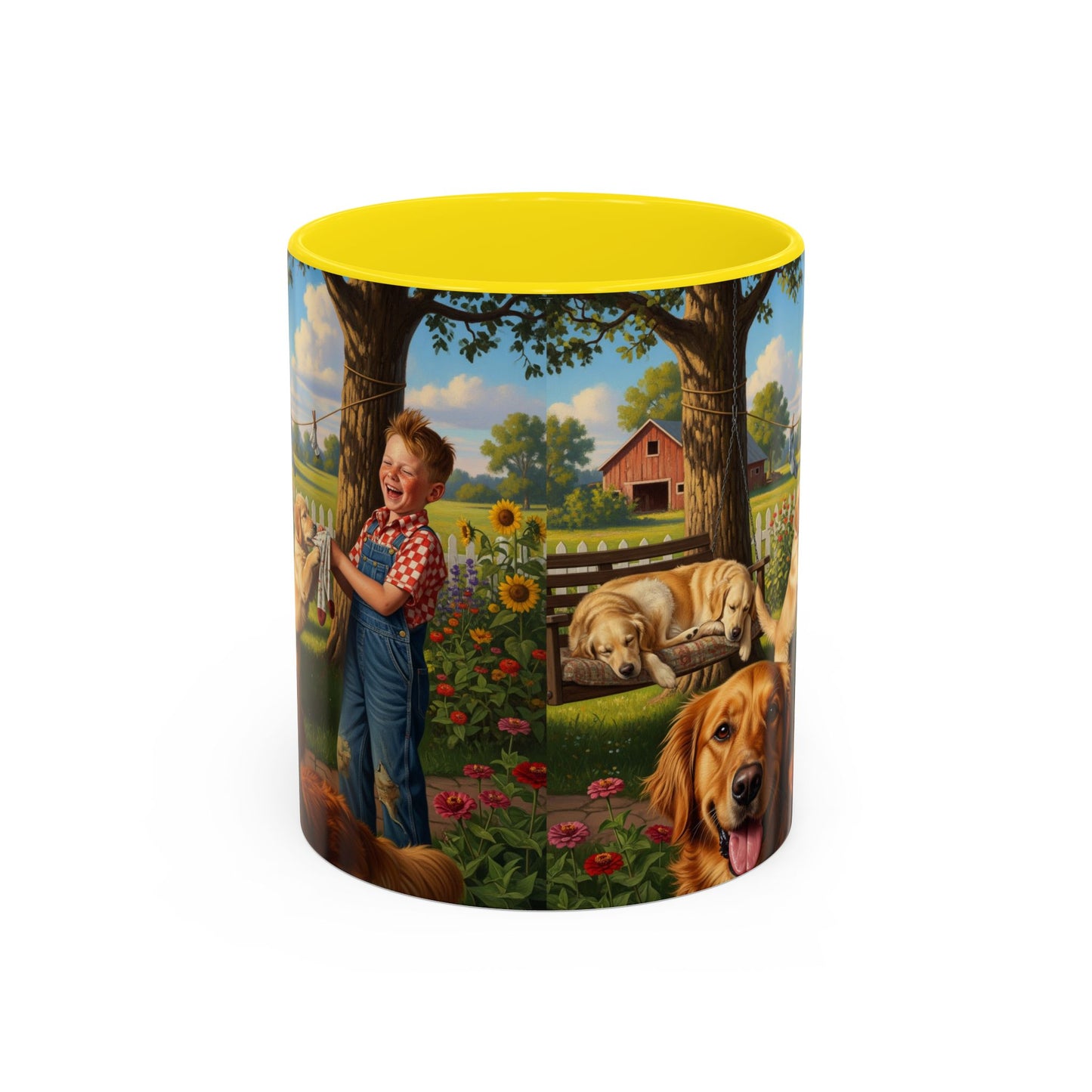 Golden Retriever Accent Coffee Mug - Perfect Gift for Dog Lovers