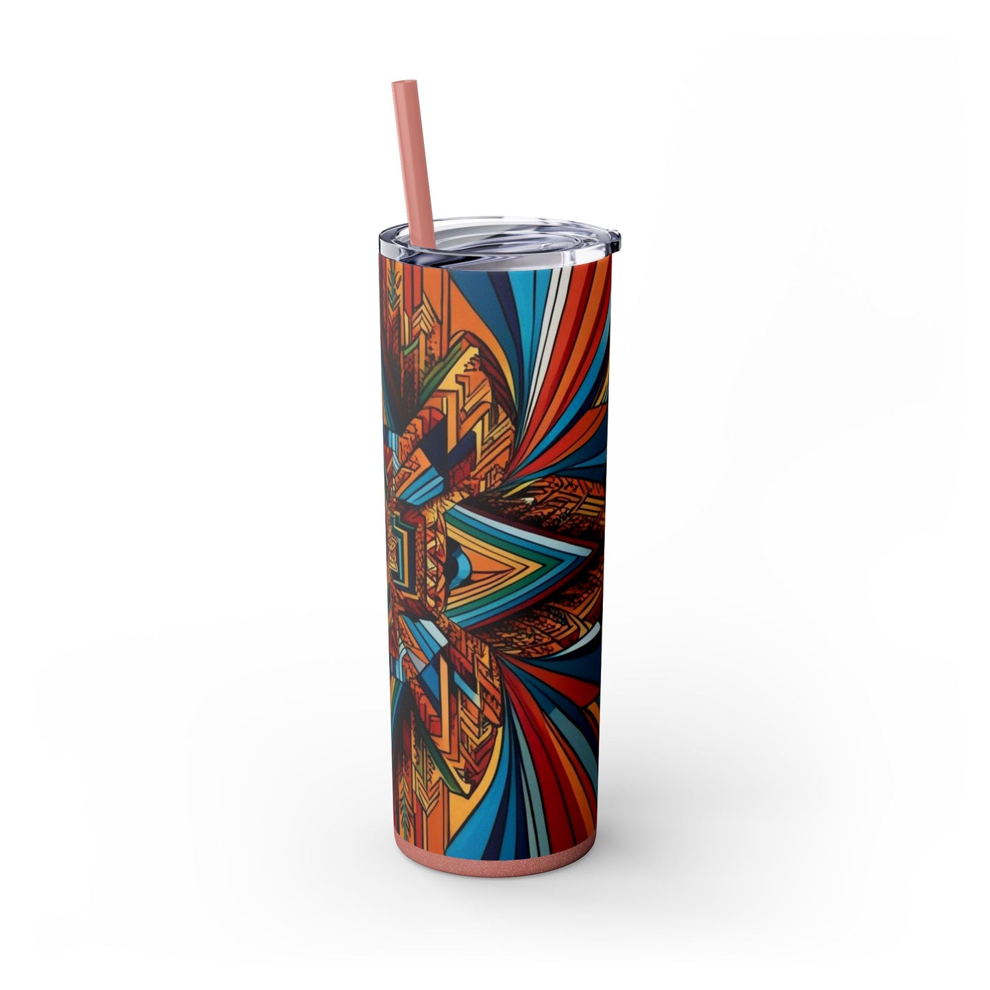 Optical Illusion Skinny Tumbler with Straw, 20oz