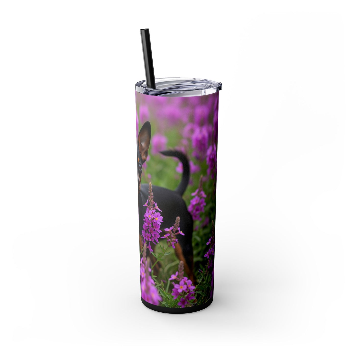 English Toy Terrier Tumbler with Straw, 20oz
