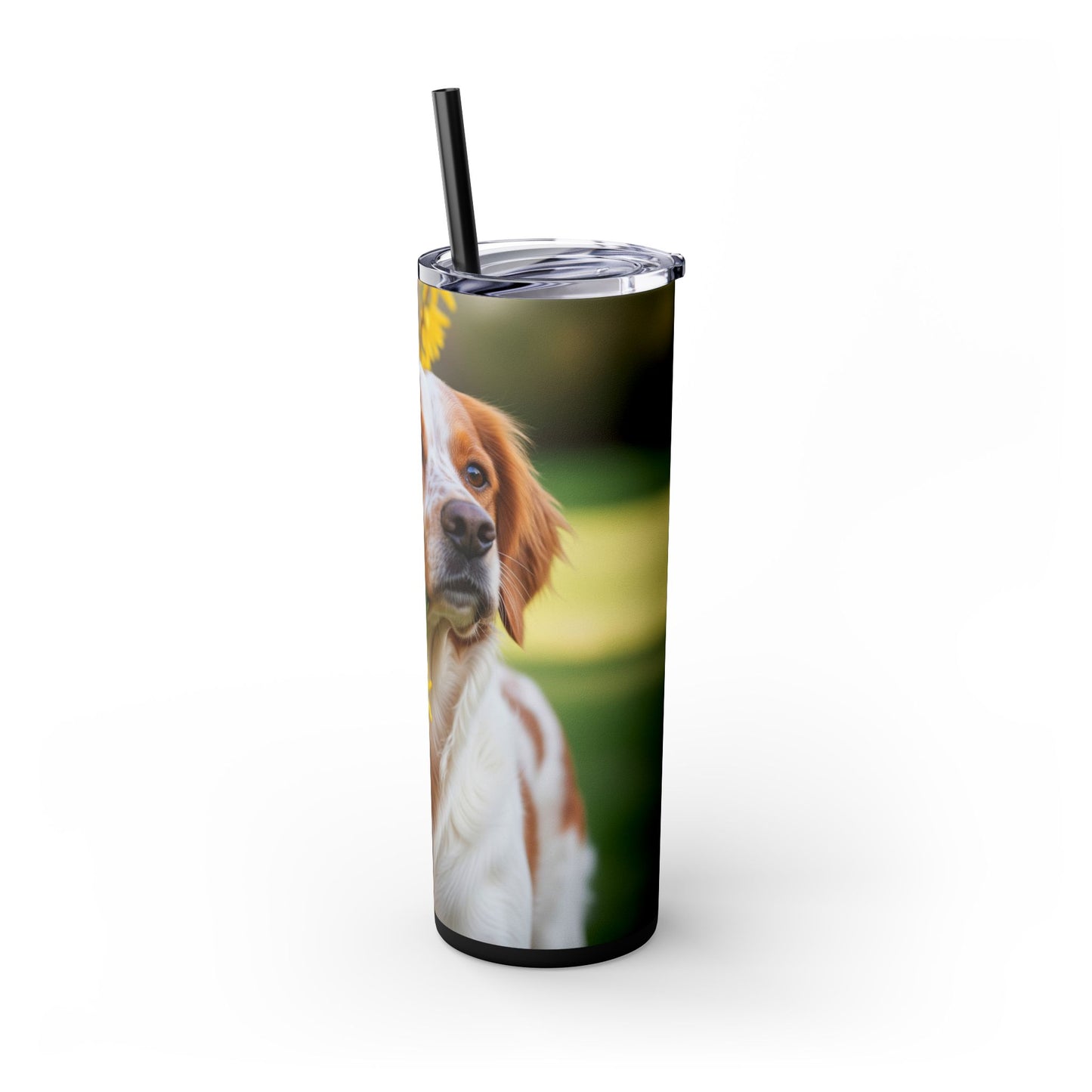 Brittany Dog Tumbler with Straw, 20oz