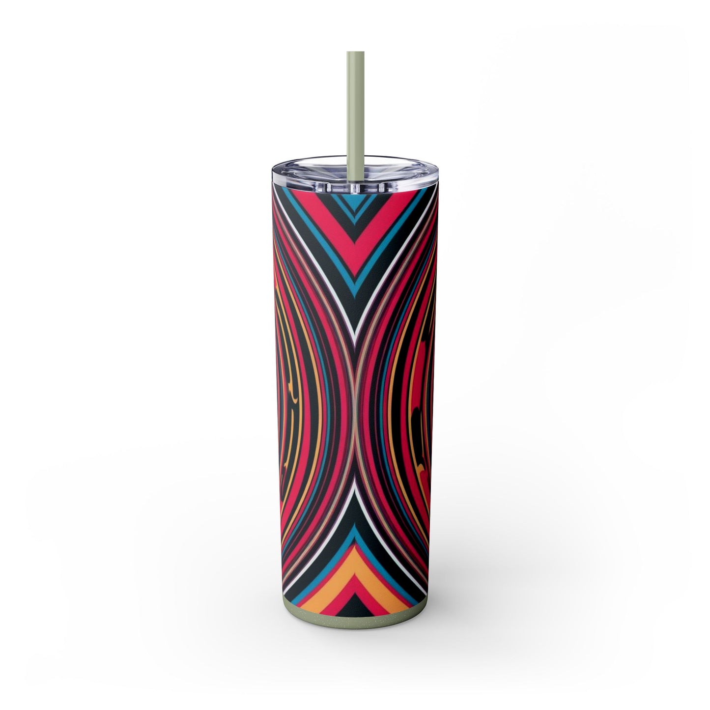 Optical Illusion Skinny Tumbler with Straw, 20oz