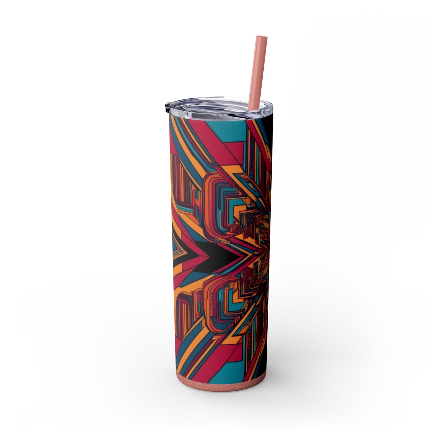 Optical Illusion Skinny Tumbler with Straw, 20oz