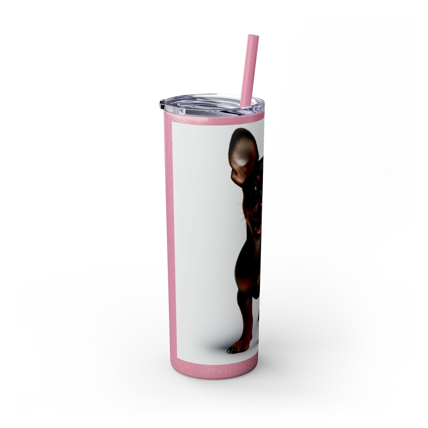 Miniature Pinscher Skinny Tumbler with Straw, 20oz