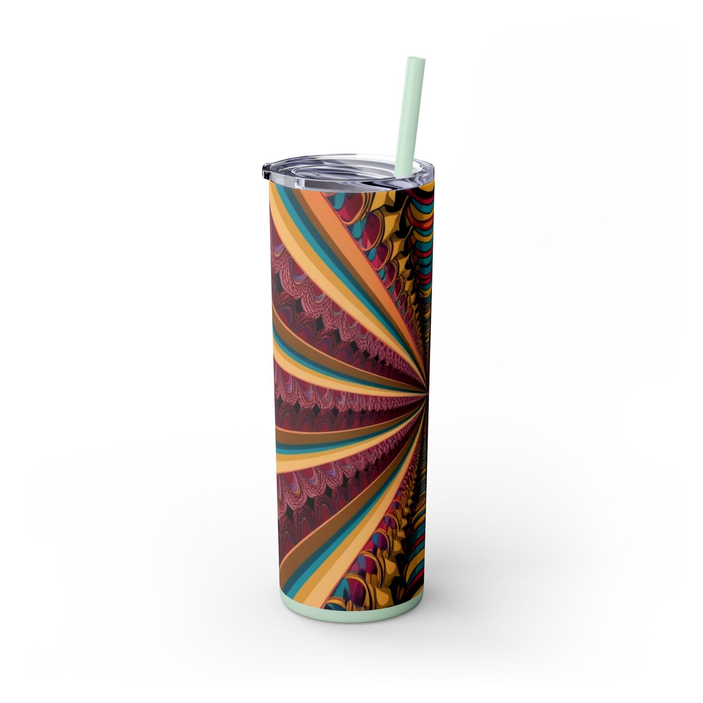Optical Illusion Skinny Tumbler with Straw, 20oz