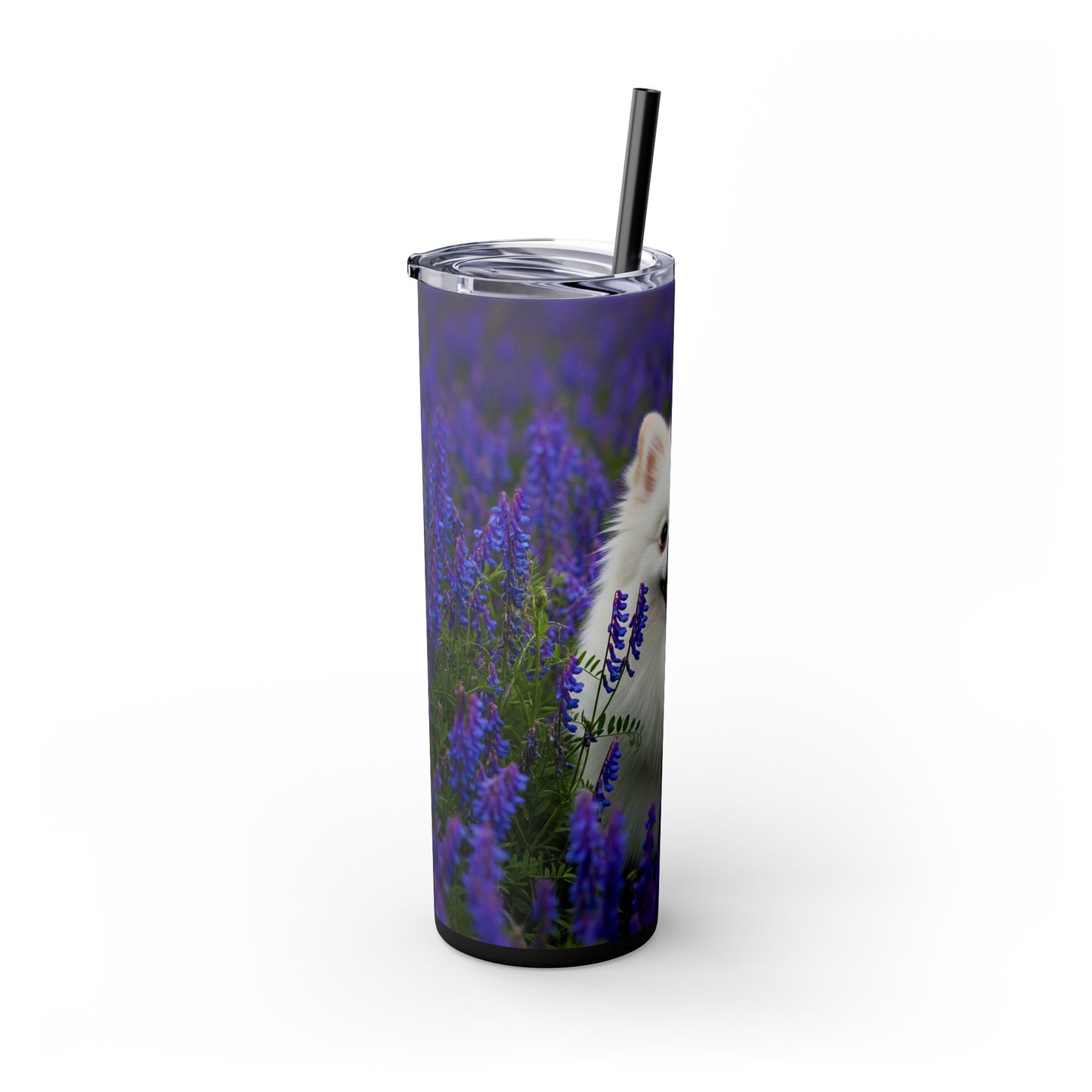 Pomeranian Skinny Tumbler with Straw, 20oz